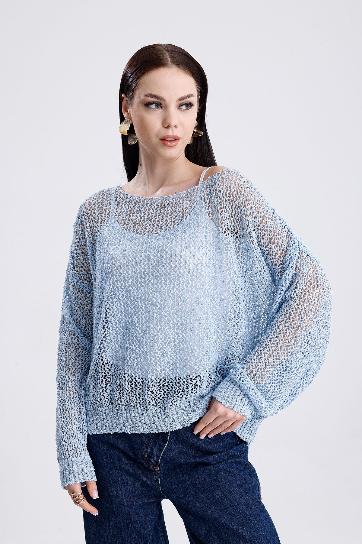 macharel jeans Yazlık Salaş Triko Bluz