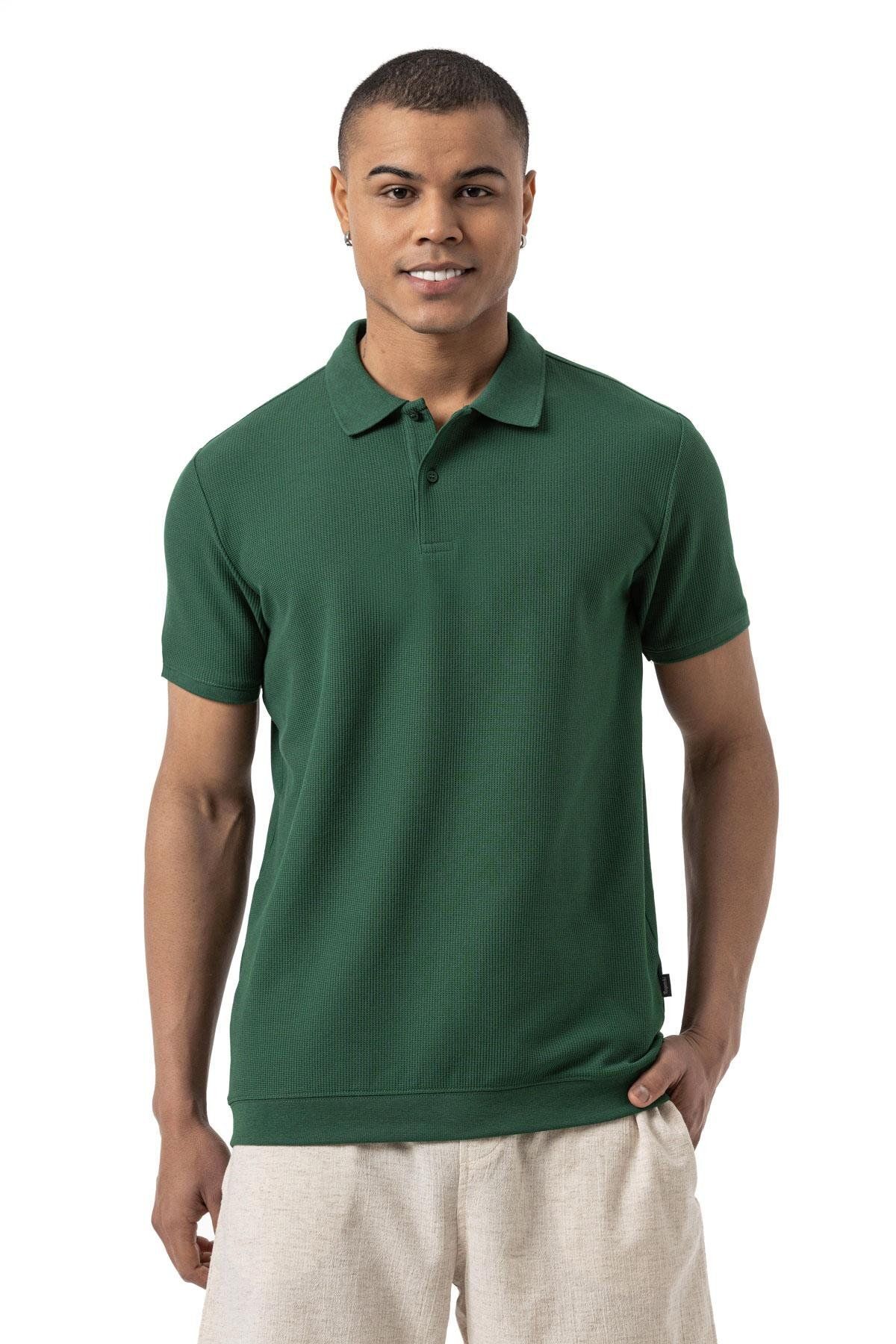 rugatchi Büyük Beden Waffle Polo T-Shirt