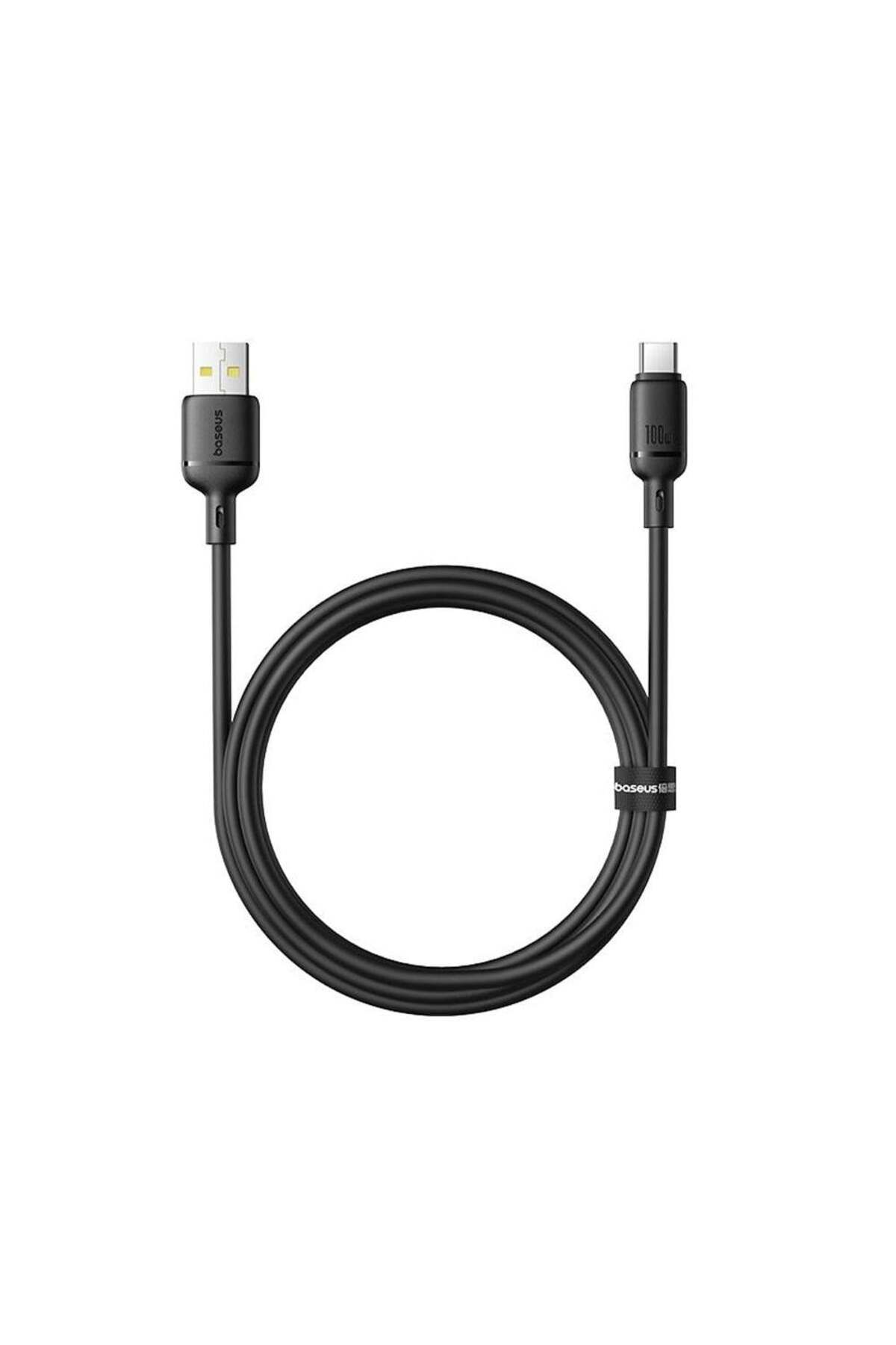 Baseus Silky Series USB to Type-C 100W Hızlı Şarj Kablosu 2m - Siyah
