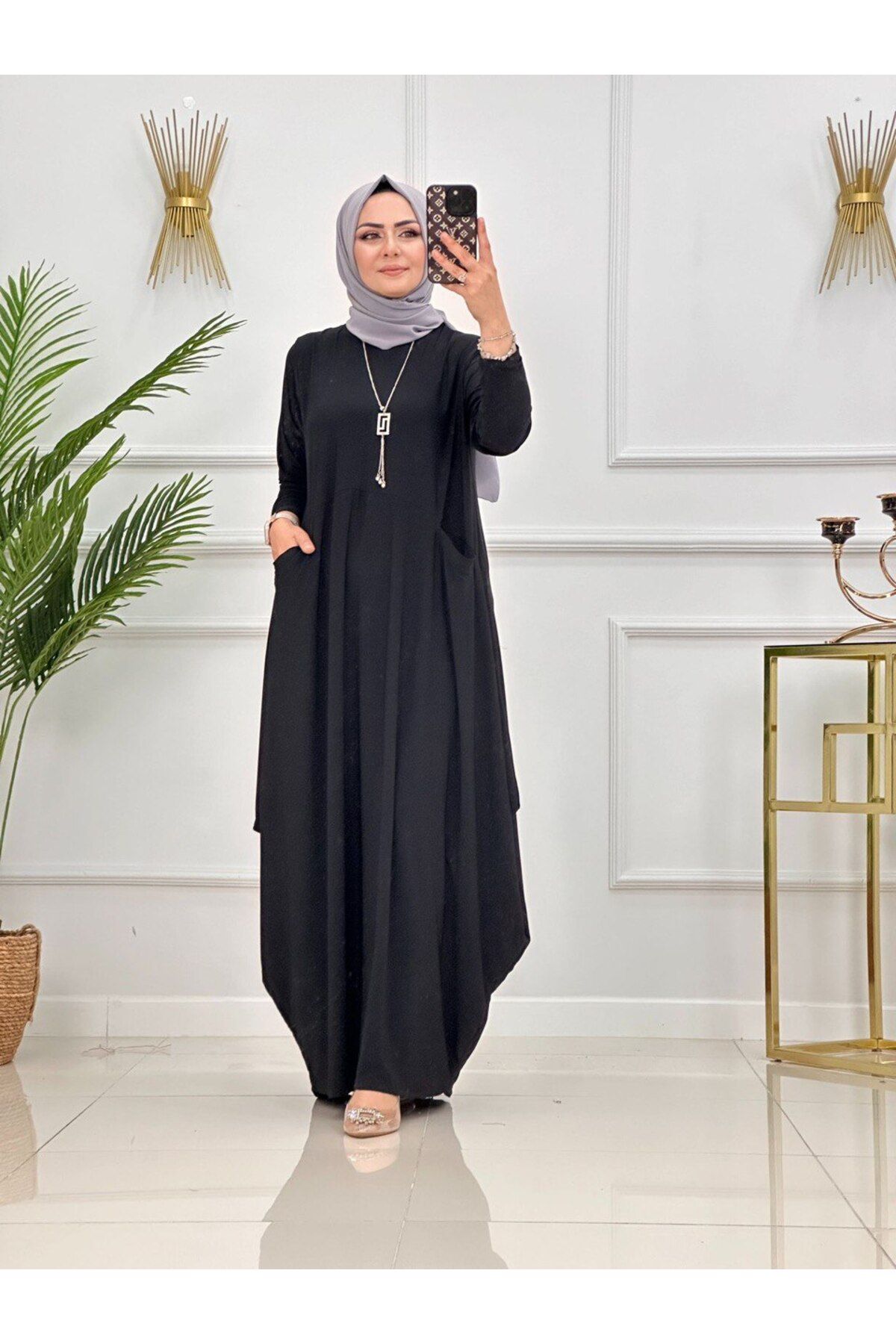 Enans Design Kadın Tesettür Elbise Sandy Kumaş Rahat Kalıp
