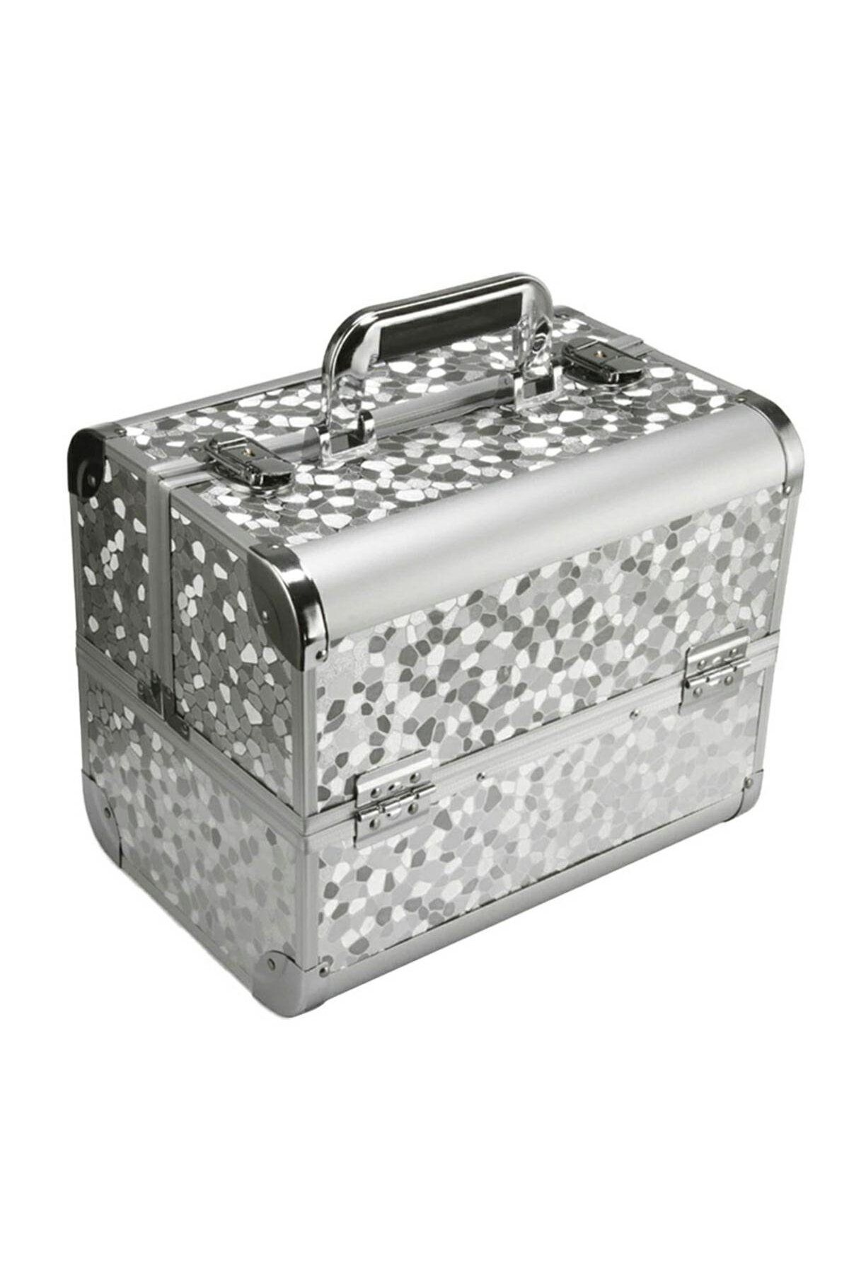 TECOS-Geanta Profesionala Pentru Cosmetice Sau Depozitare, ®, Argintiu, Dimensiuni 30,5x20 5x25cm 1