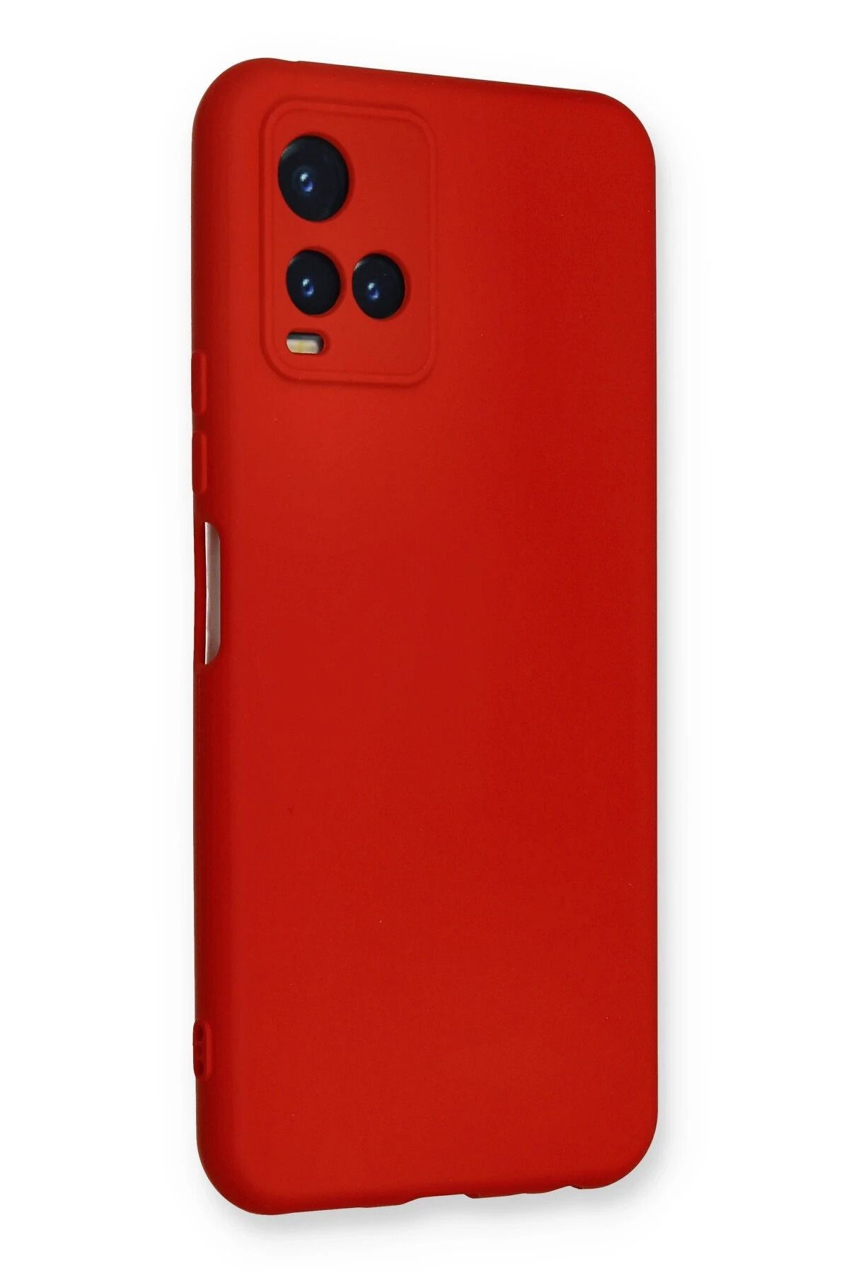 NewFace Vivo Y21S uyumlu Kılıf Nano içi Kadife Silikon - Kırmızı GLSTD