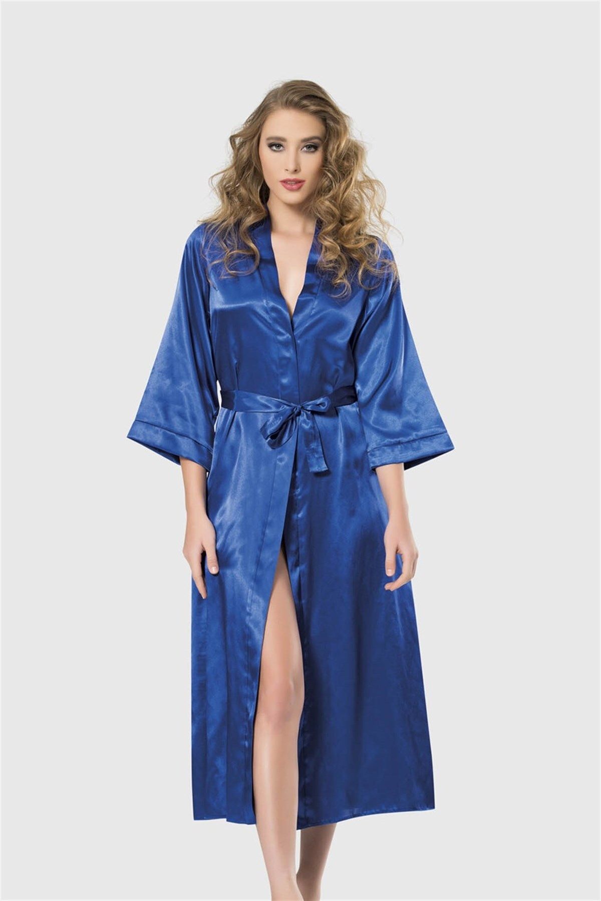 Shop58 Saks Uzun Saten Sabahlık