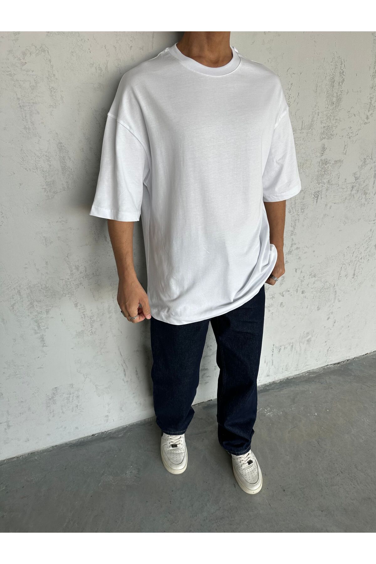 OKSHEN Erkek Oversize Basic T-shirt