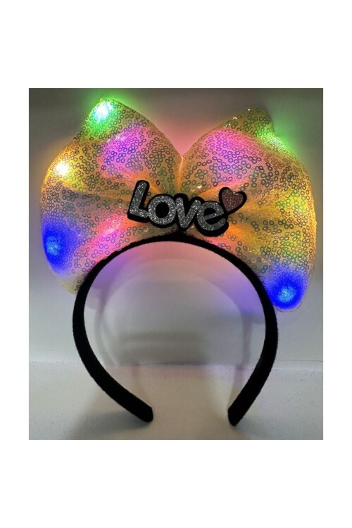 Otocub Led Işıklı Love Yazılı Fiyonk Taç