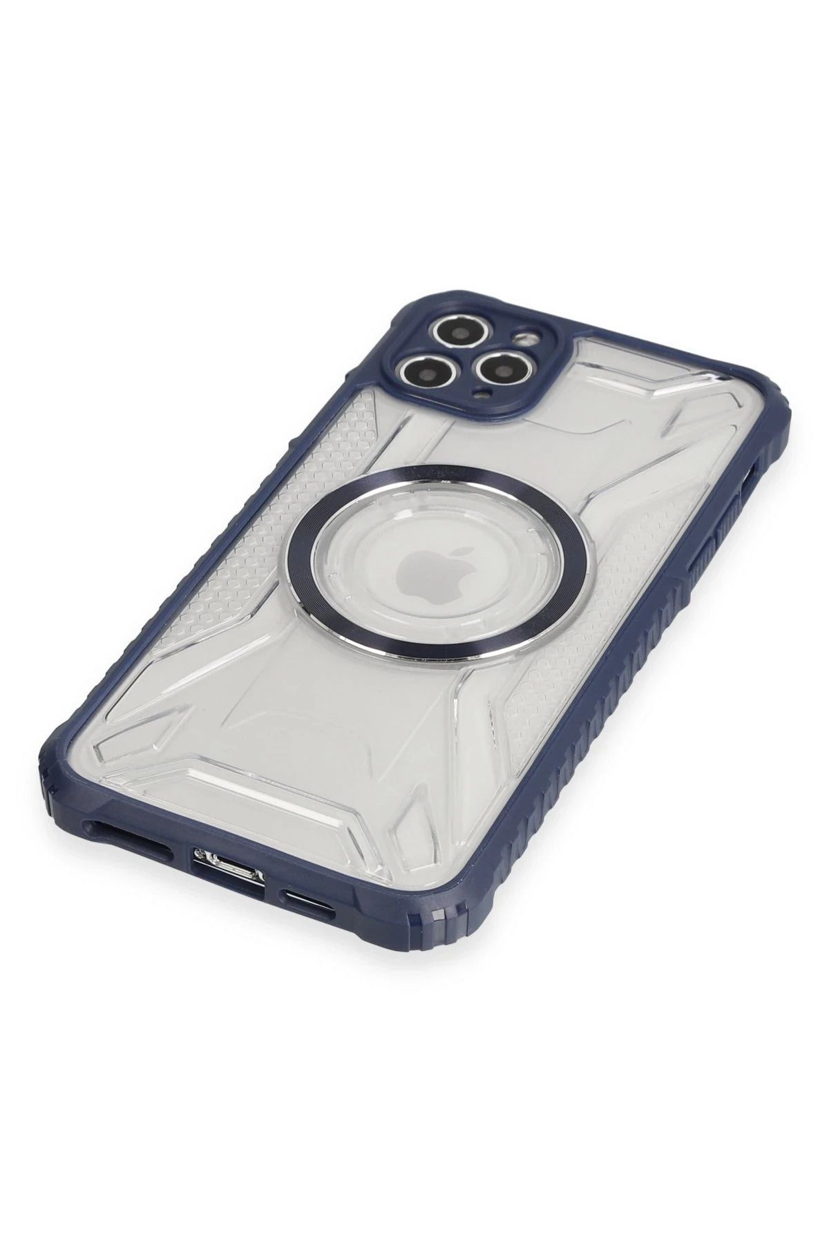 NewFace iPhone 11 Pro Max Kılıf Prag Magneticsafe Kapak - Lacivert GLSTD