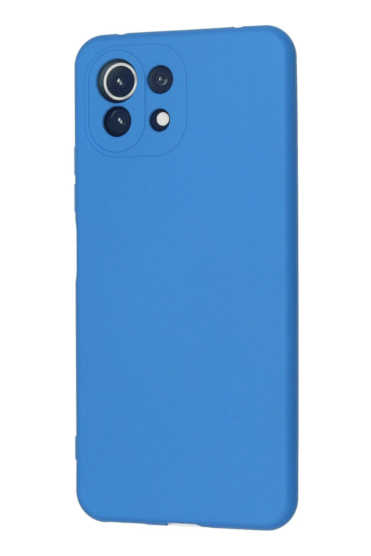 NewFace Xiaomi Mİ 11 Lite uyumlu  Kılıf Nano içi Kadife Silikon - Mavi WLZOR