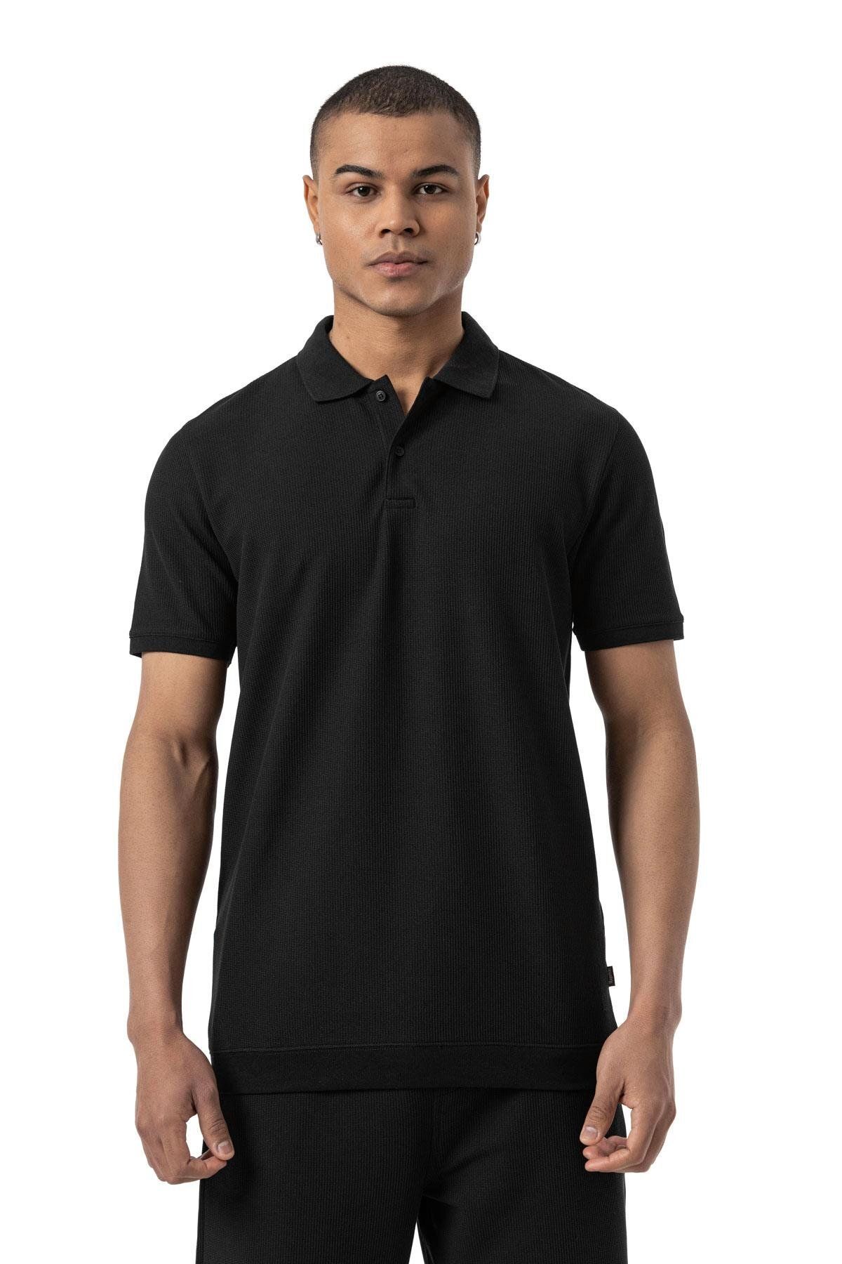 rugatchi Büyük Beden Waffle Polo T-Shirt