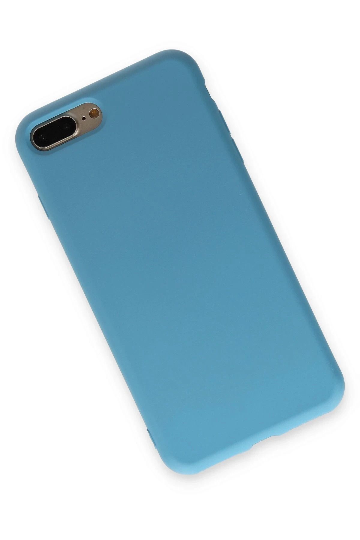 NewFace iPhone 7 Plus   uyumlu Kılıf Nano içi Kadife Silikon - Mavi GLSTD