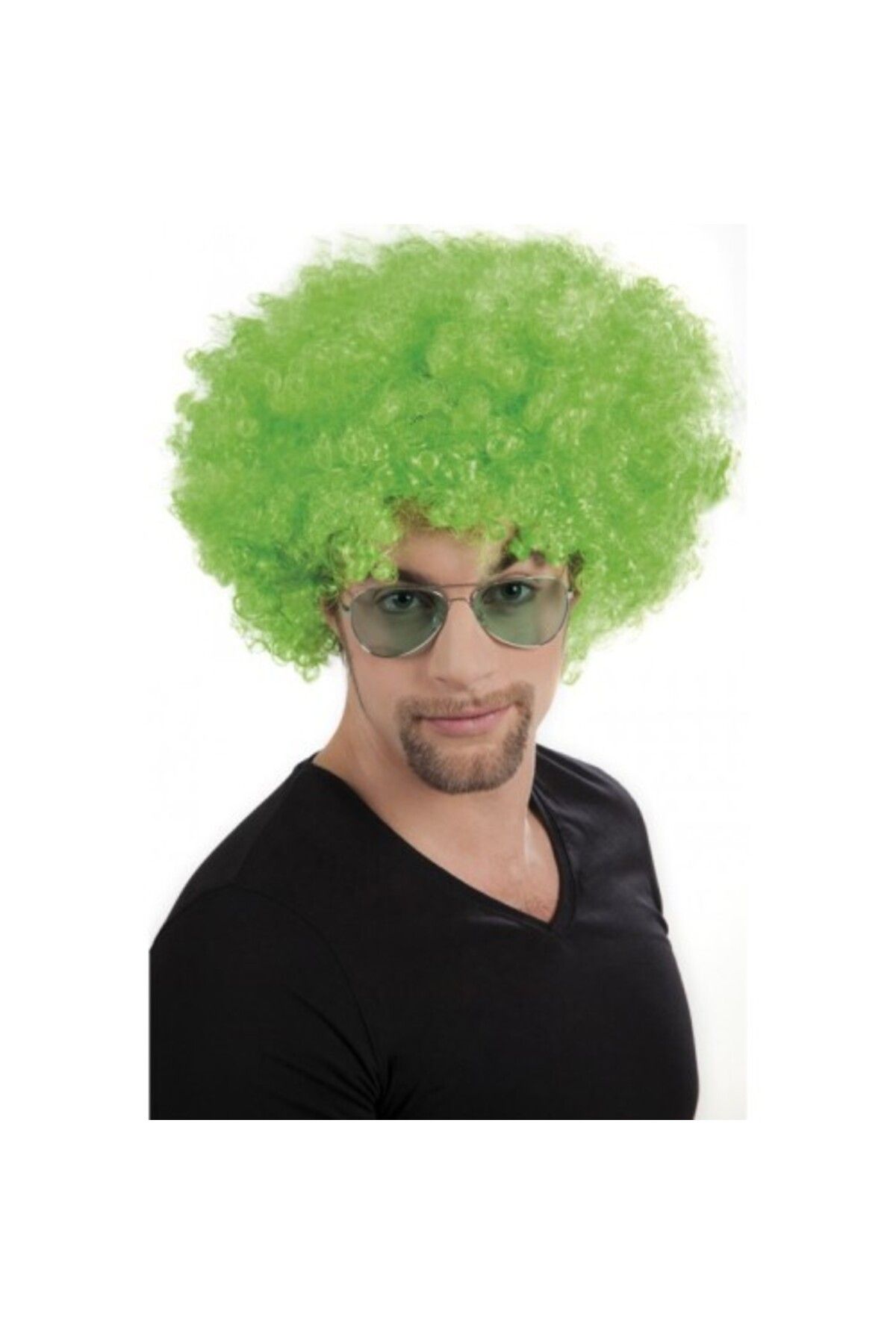 Otocub Yeşil Renk Kıvırcık Afro Bonus Peruk