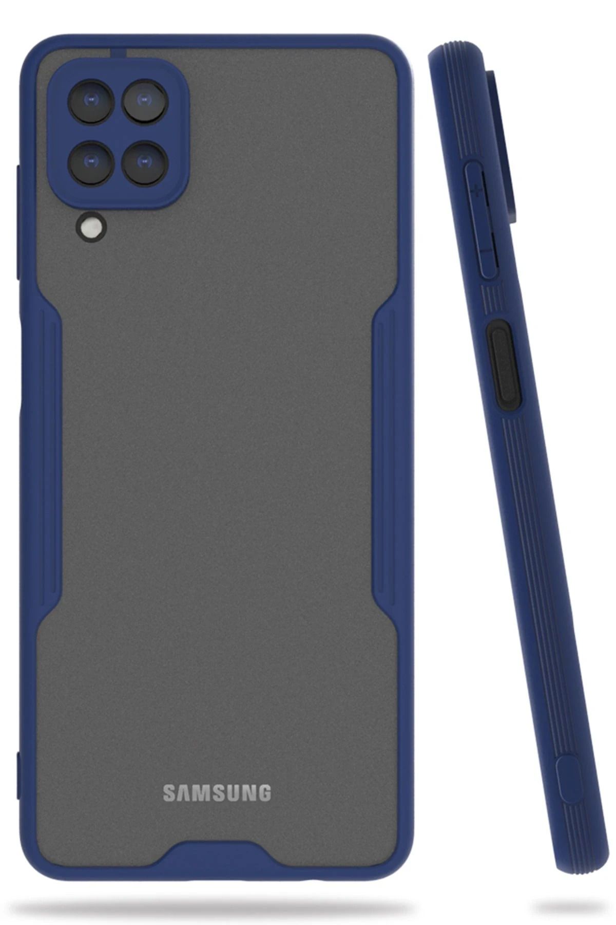 NewFace Samsung Galaxy A22 Kılıf Platin Silikon - Lacivert SVLRS