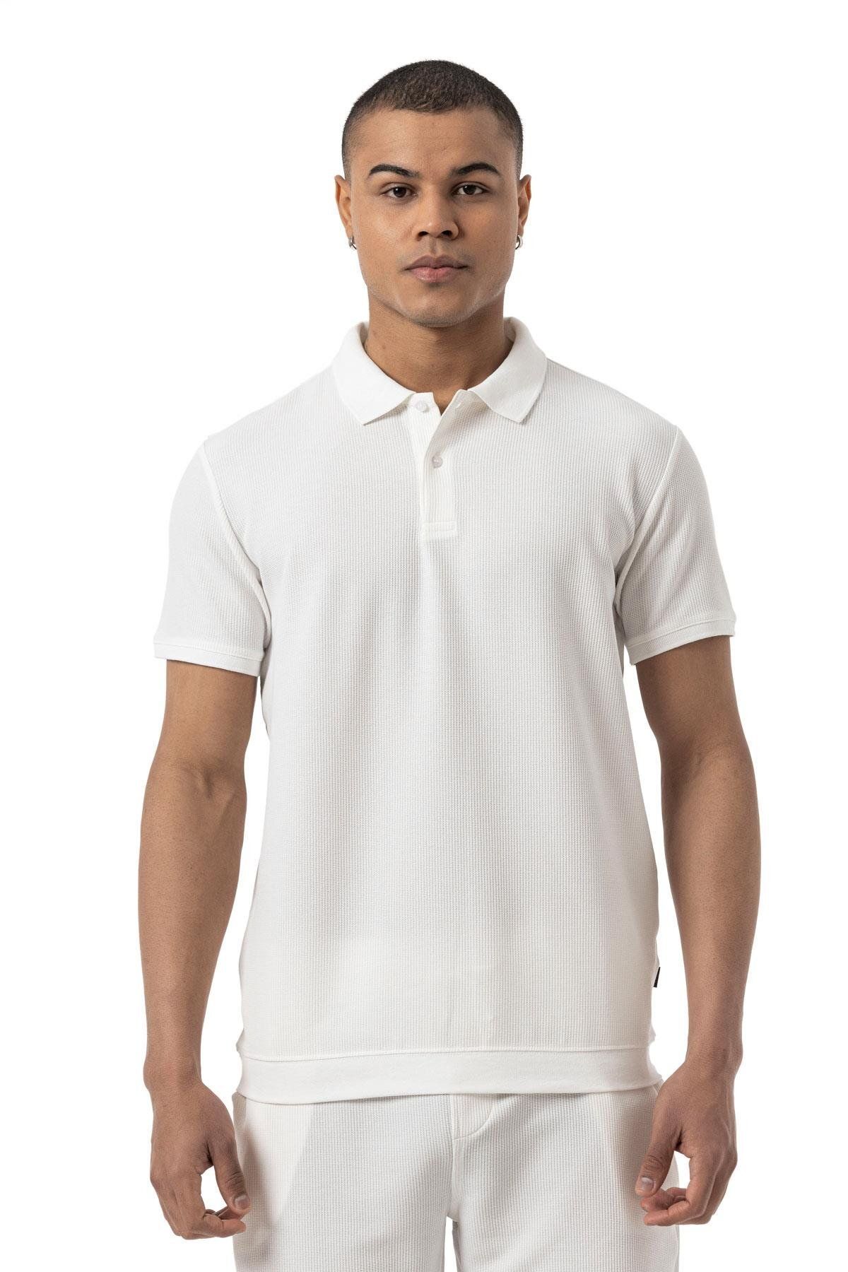 rugatchi Büyük Beden Waffle Polo T-Shirt
