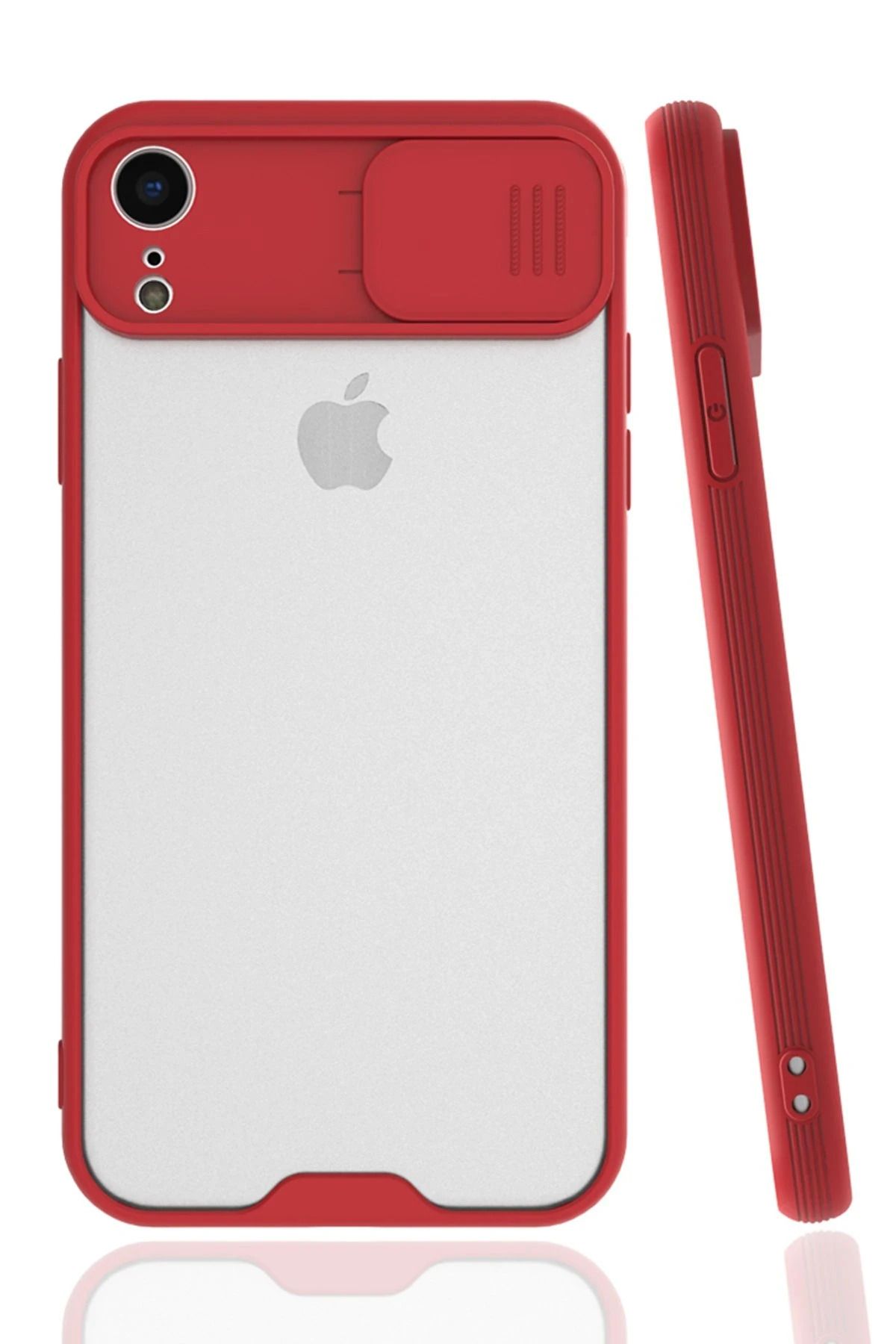 NewFace iPhone XR Kılıf Platin Kamera Koruma Silikon - Kırmızı WLZOR