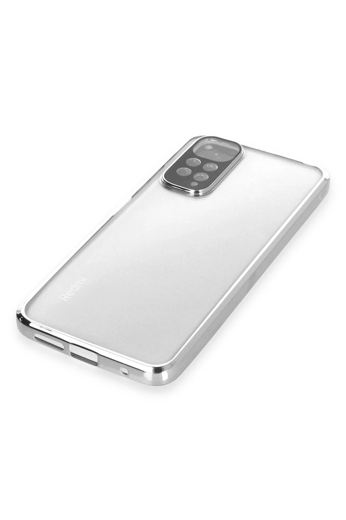 NewFace Xiaomi Redmi Note 12S Kılıf Lensli Silikon - Gümüş SVLRS