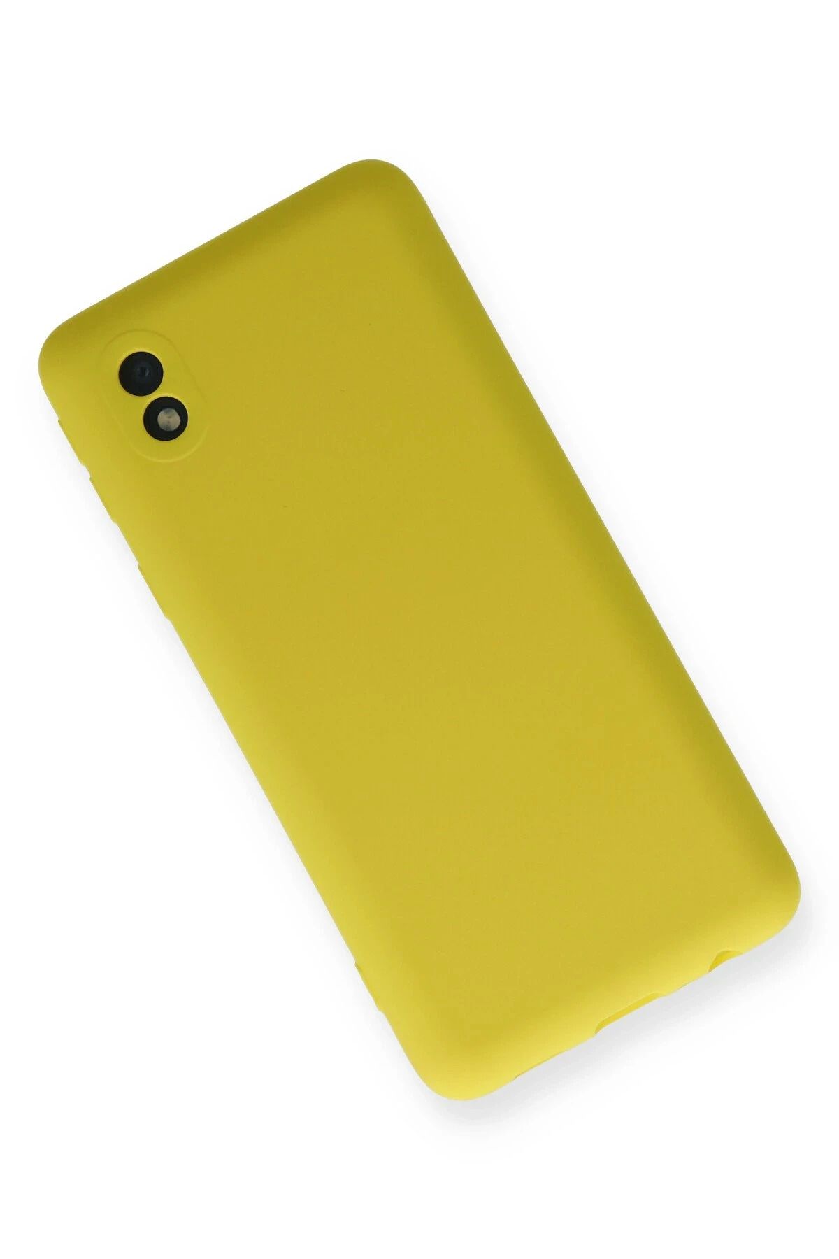 NewFace Galaxy A01 Core Kılıf Nano içi Kadife Silikon - Sarı GLSTD