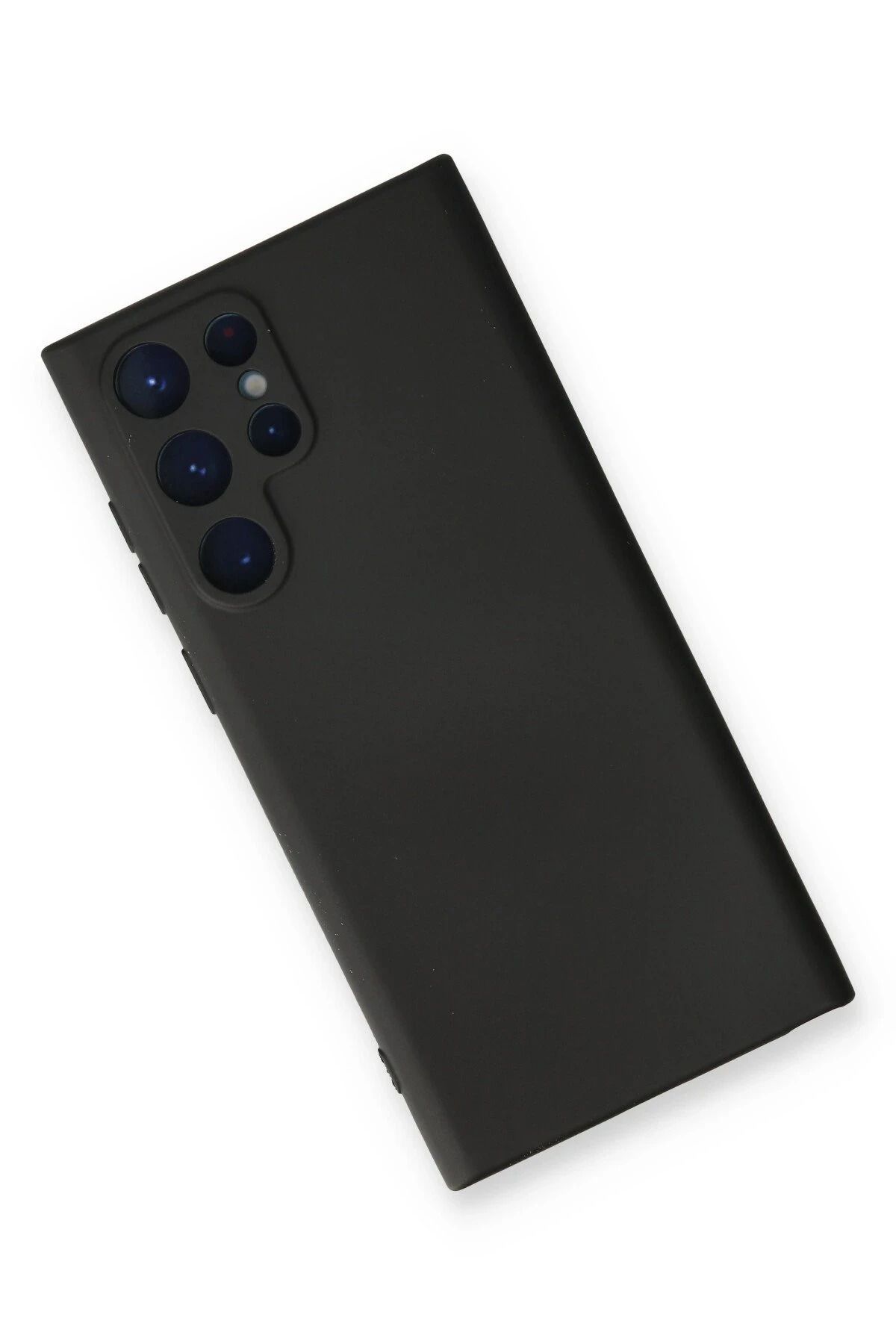 NewFace Galaxy S22 Ultra uyumlu Kılıf Nano içi Kadife Silikon - Siyah GLSTD