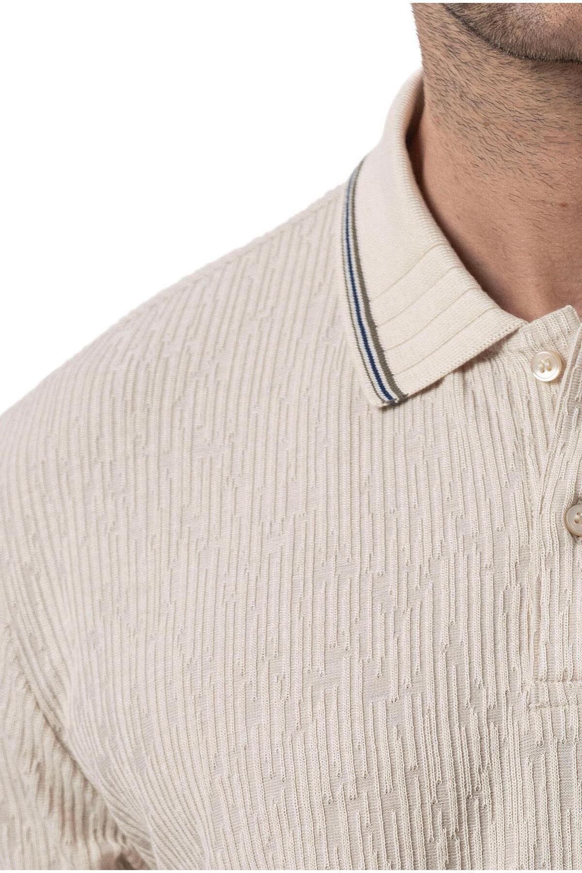 rugatchi-Jacquard Polo Neck T-Shirt 6