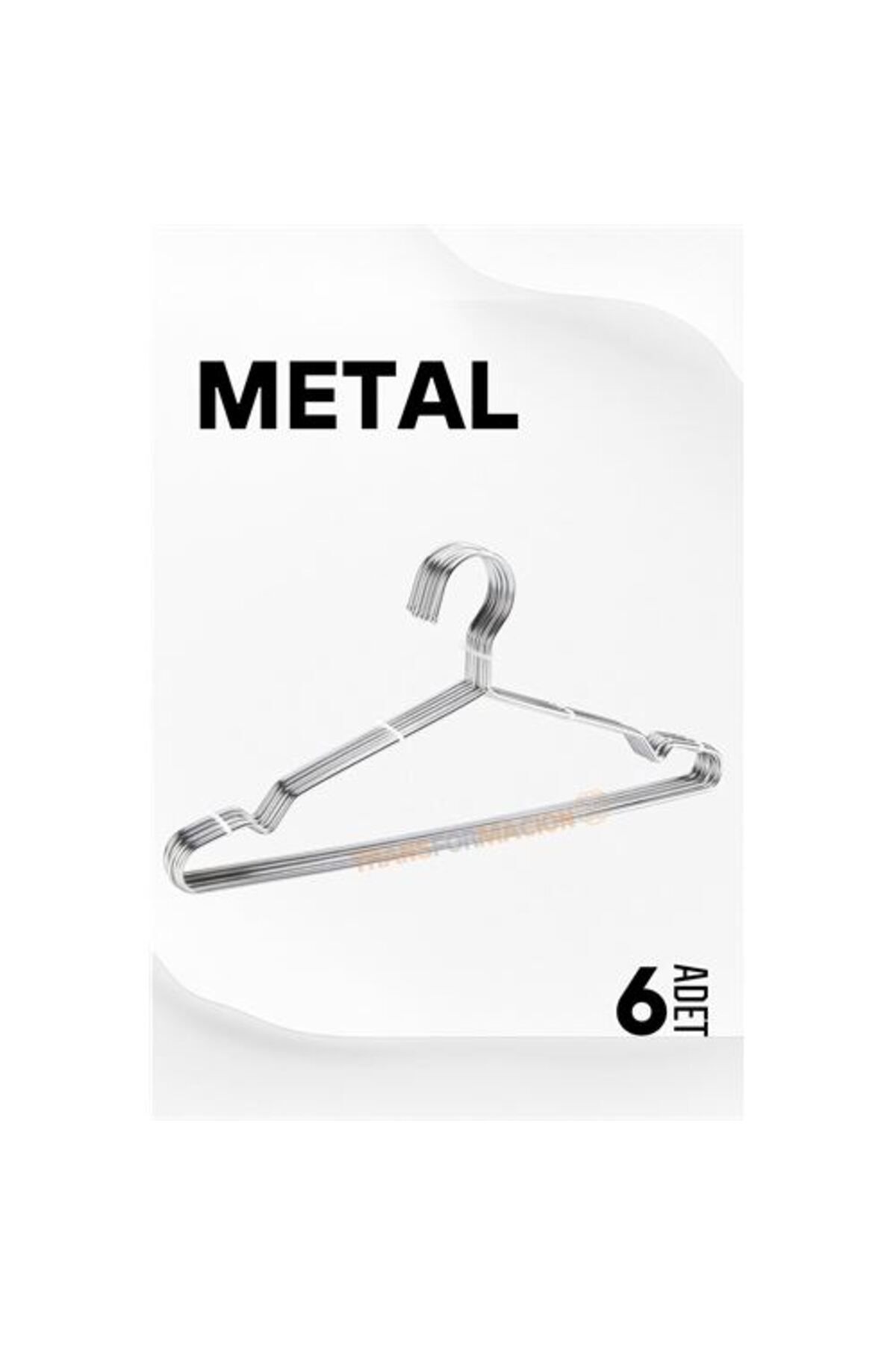 Ladesmedya Modacar Metal Elbise Askısı Ekonomik 6 Adet Askı Seti