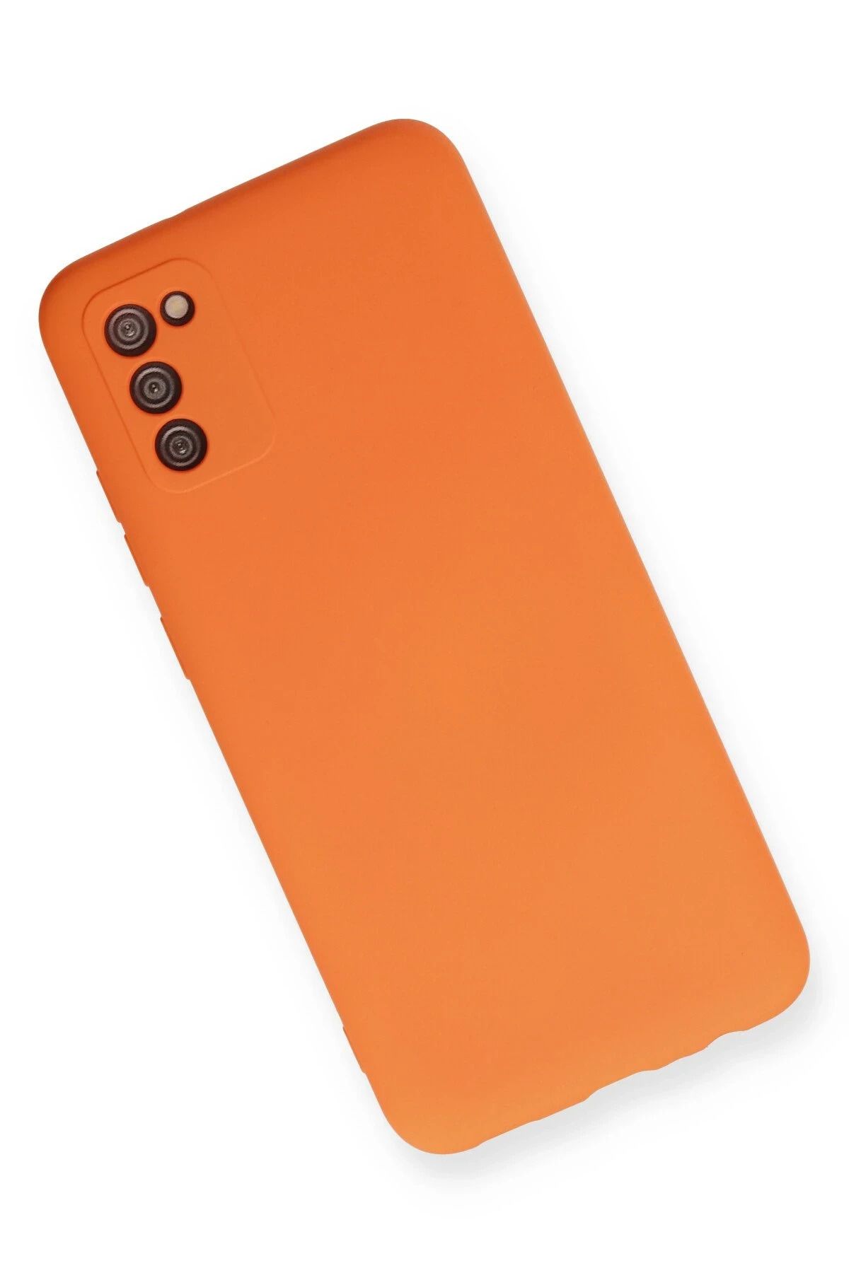 NewFace Galaxy A03S Uyumlu Kılıf Nano içi Kadife Silikon - Turuncu GLSTD