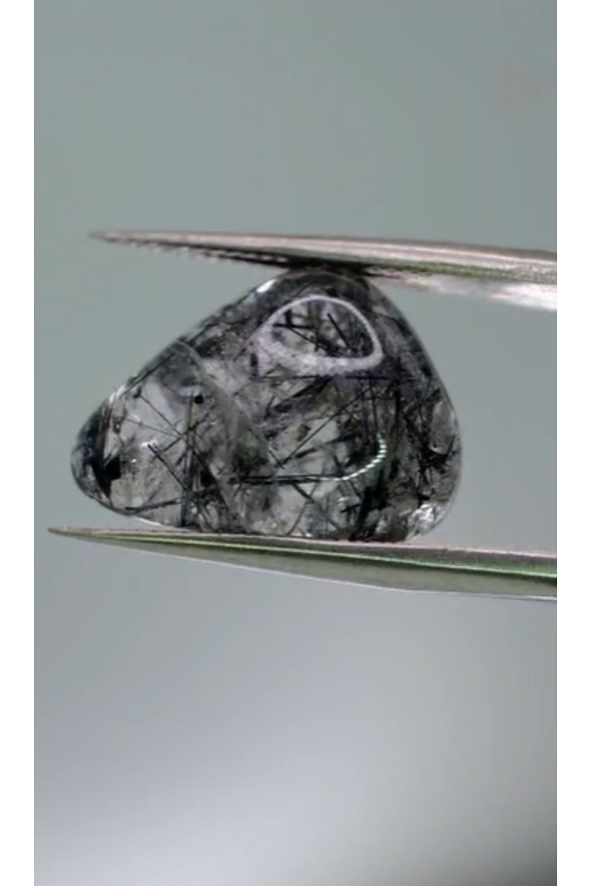 Aries 8.55ct 16.8x12.1mm Pear Natural Black Rutilated Quartz