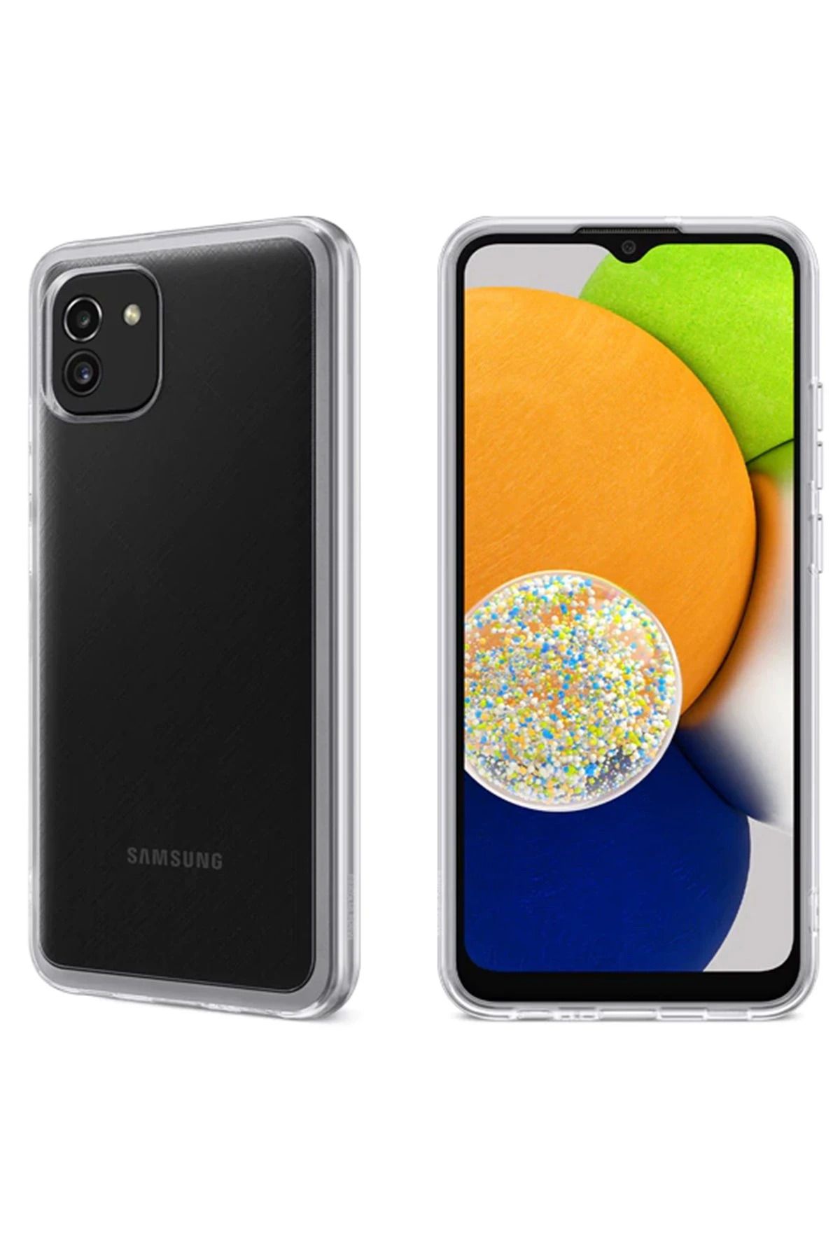NewFace Samsung Galaxy A03 Kılıf Lüx Şeffaf Silikon SVLRS