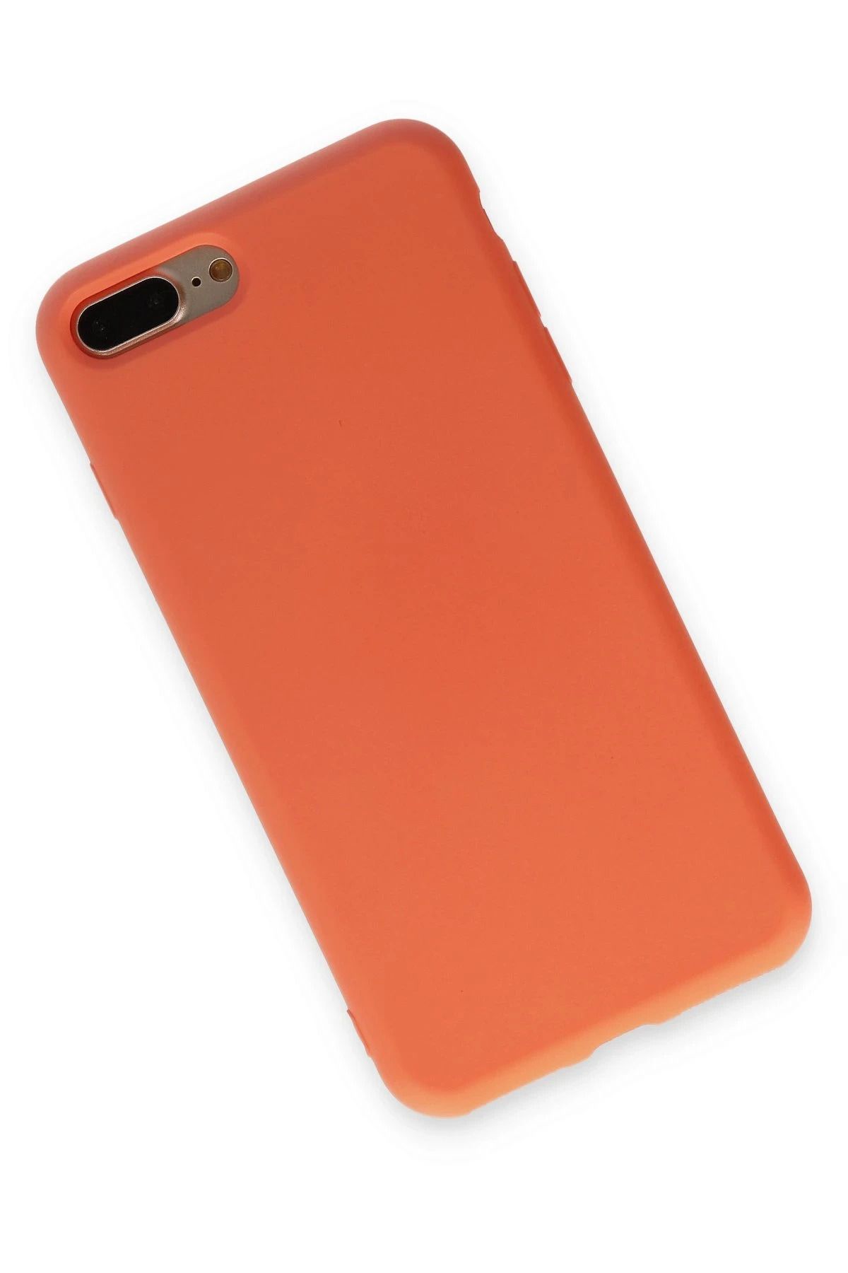NewFace iPhone 7 Plus Uyumlu Kılıf Nano içi Kadife Silikon - Turuncu GLSTD