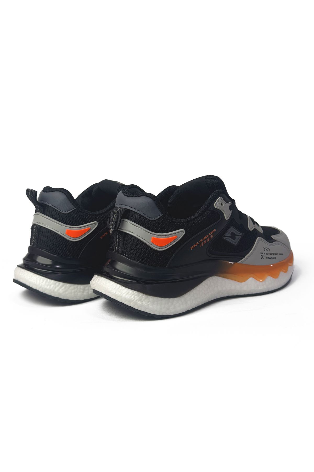 SOLAZER-Men's Black Orange Sneaker Casual Sports Shoes 042 6