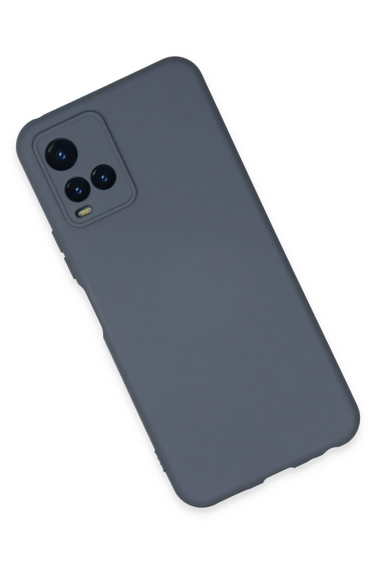 NewFace Vivo Y21S uyumlu Kılıf Nano içi Kadife Silikon - Gri GLSTD