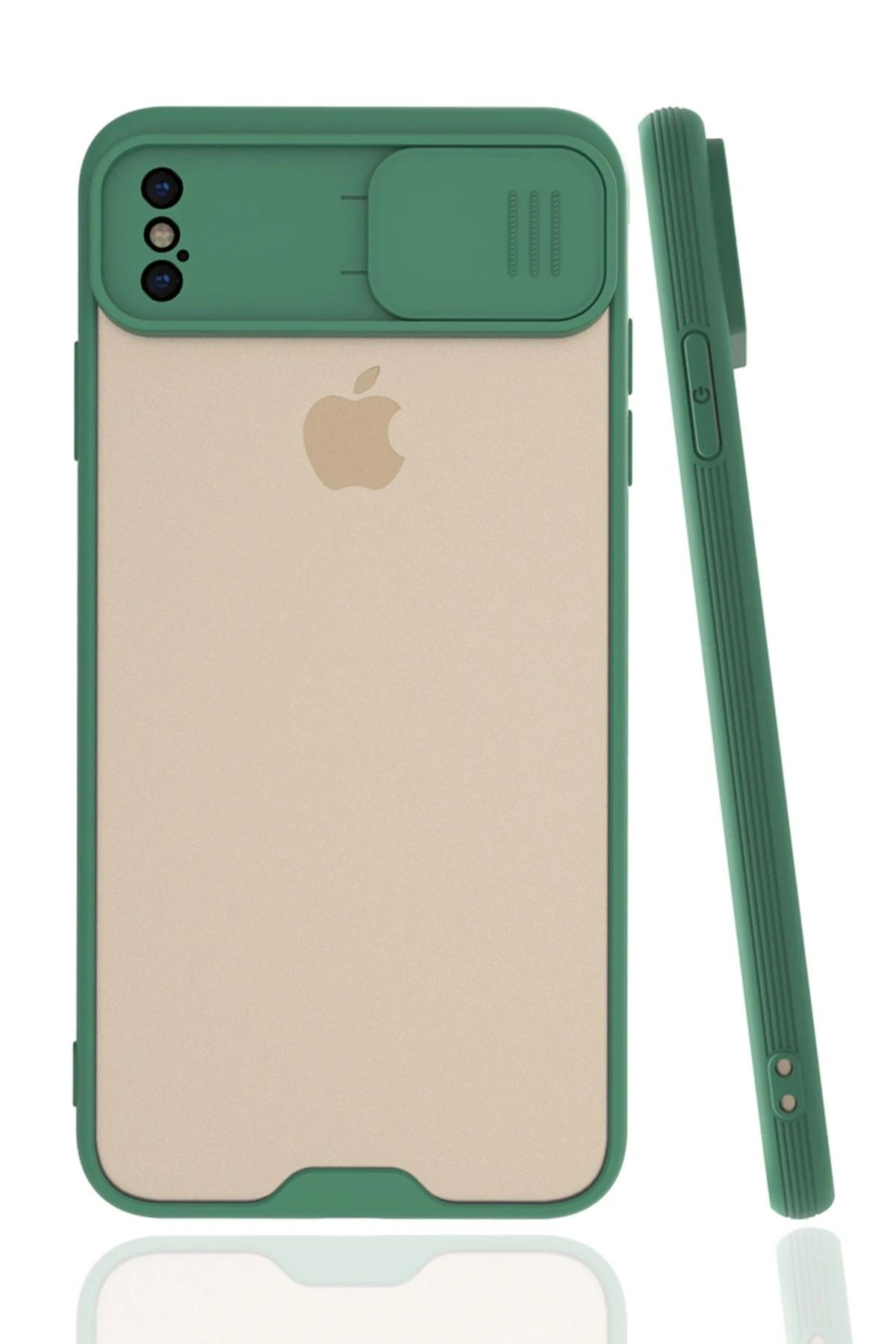 NewFace iPhone XS Max Kılıf Platin Kamera Koruma Silikon - Yeşil WLZOR