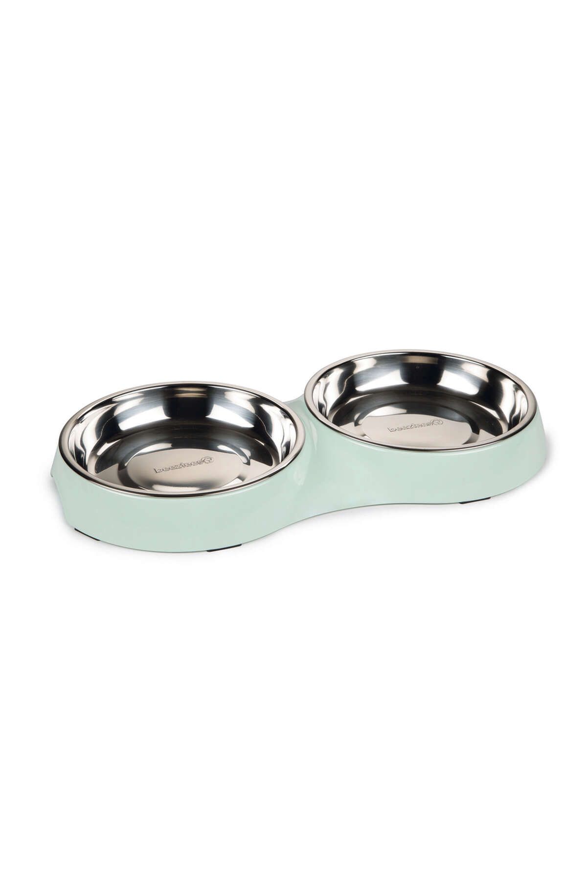Beeztees Kedi İkili Mama ve Su Kabı, Paslanmaz Çelik, Mint, 35x18x3cm, 2x420ml SVLRS