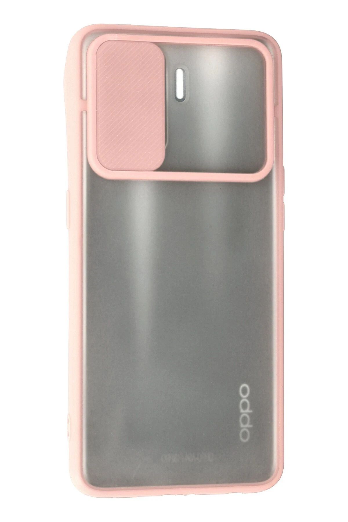 NewFace Reno 5 Lite Kılıf Palm Buzlu Kamera Sürgülü Silikon - Pembe GLSTD