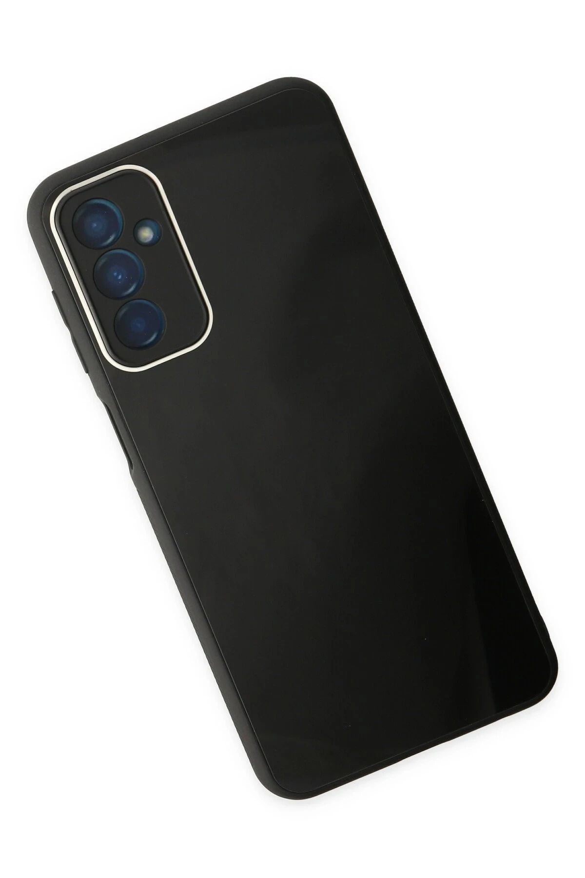 NewFace Samsung Galaxy M23 Kılıf Glass Kapak - Siyah GLSTD