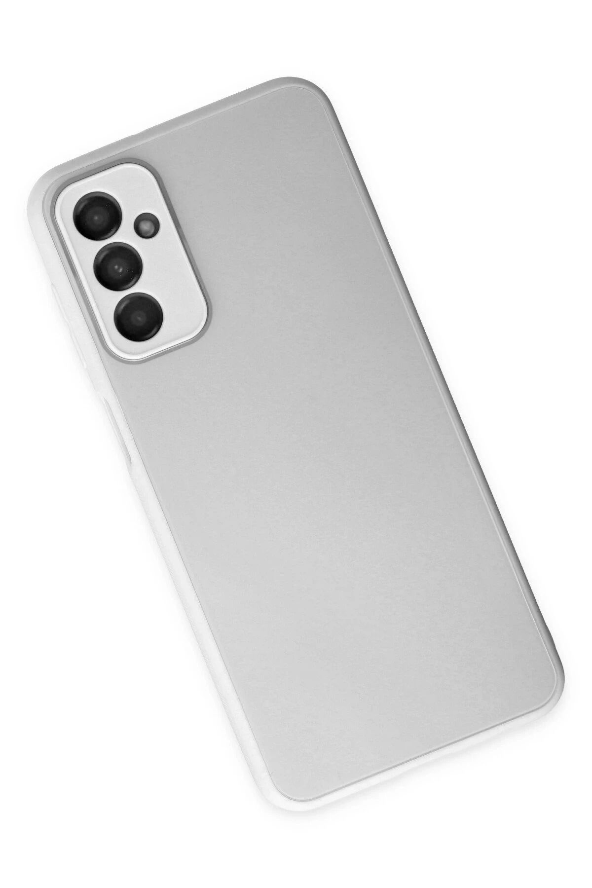 NewFace Samsung Galaxy M23 Kılıf Glass Kapak - Beyaz GLSTD
