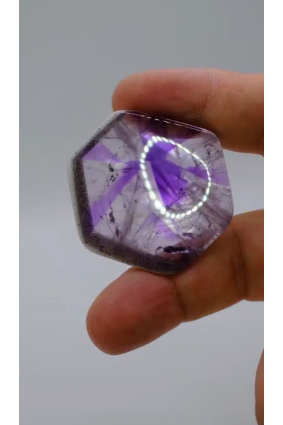 Aries 92.65ct 46.5x43mm Natural Trephce Amethyst