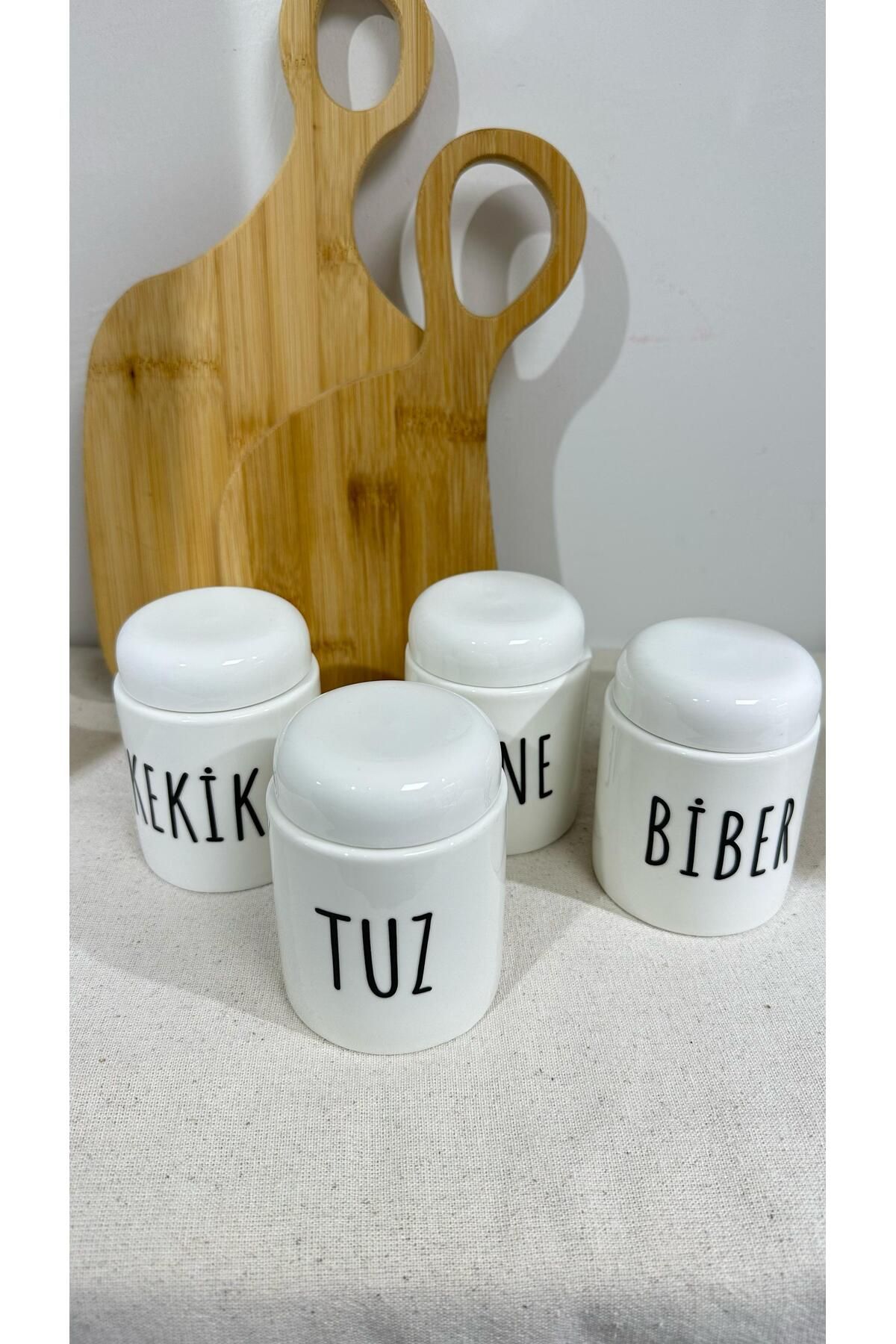 Enma Home Dörtlü Porselen Baharatlık Set
