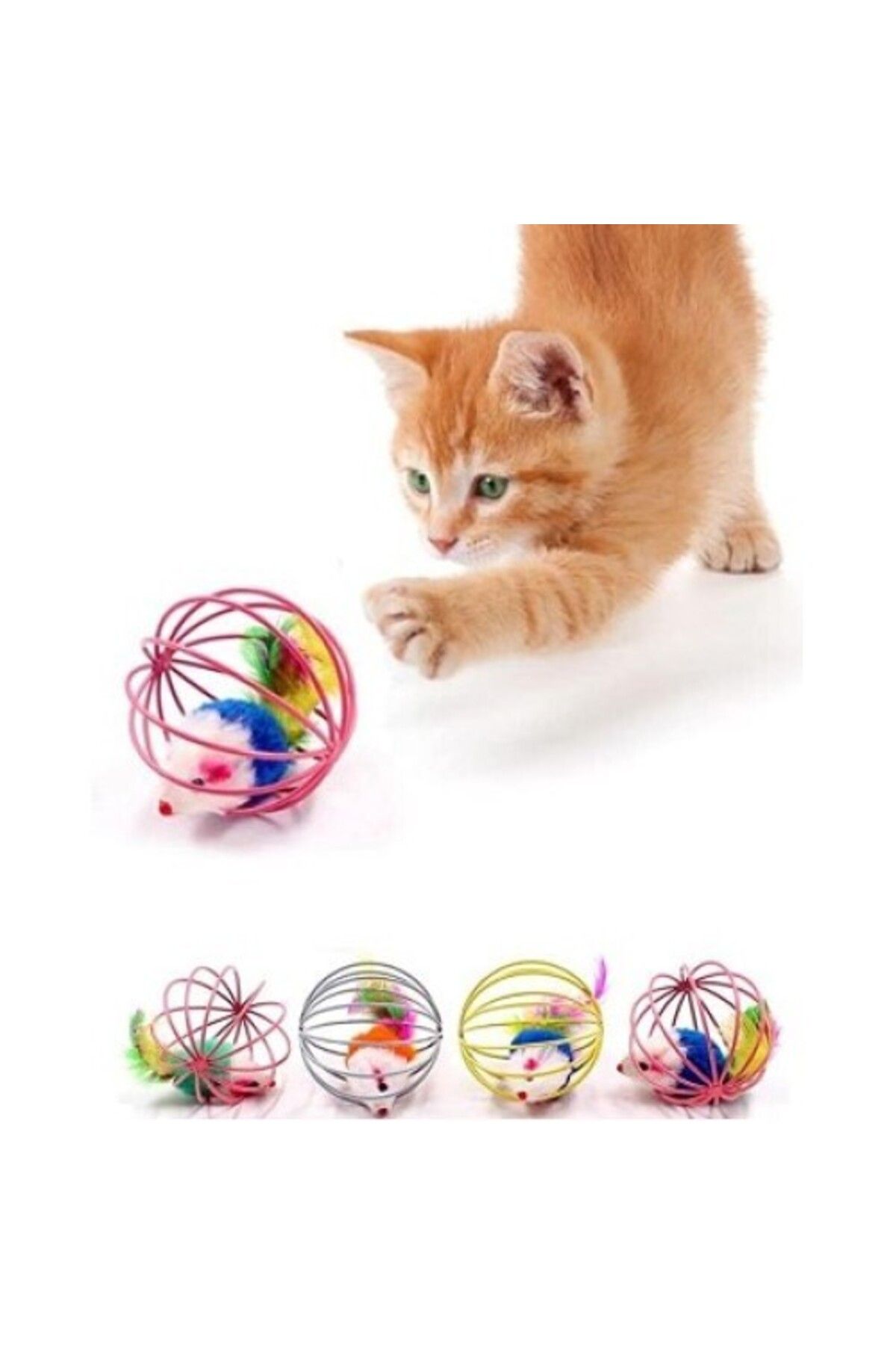 Otocub KAFESLI FARELI KEDI KÖPEK OYUN TOPU