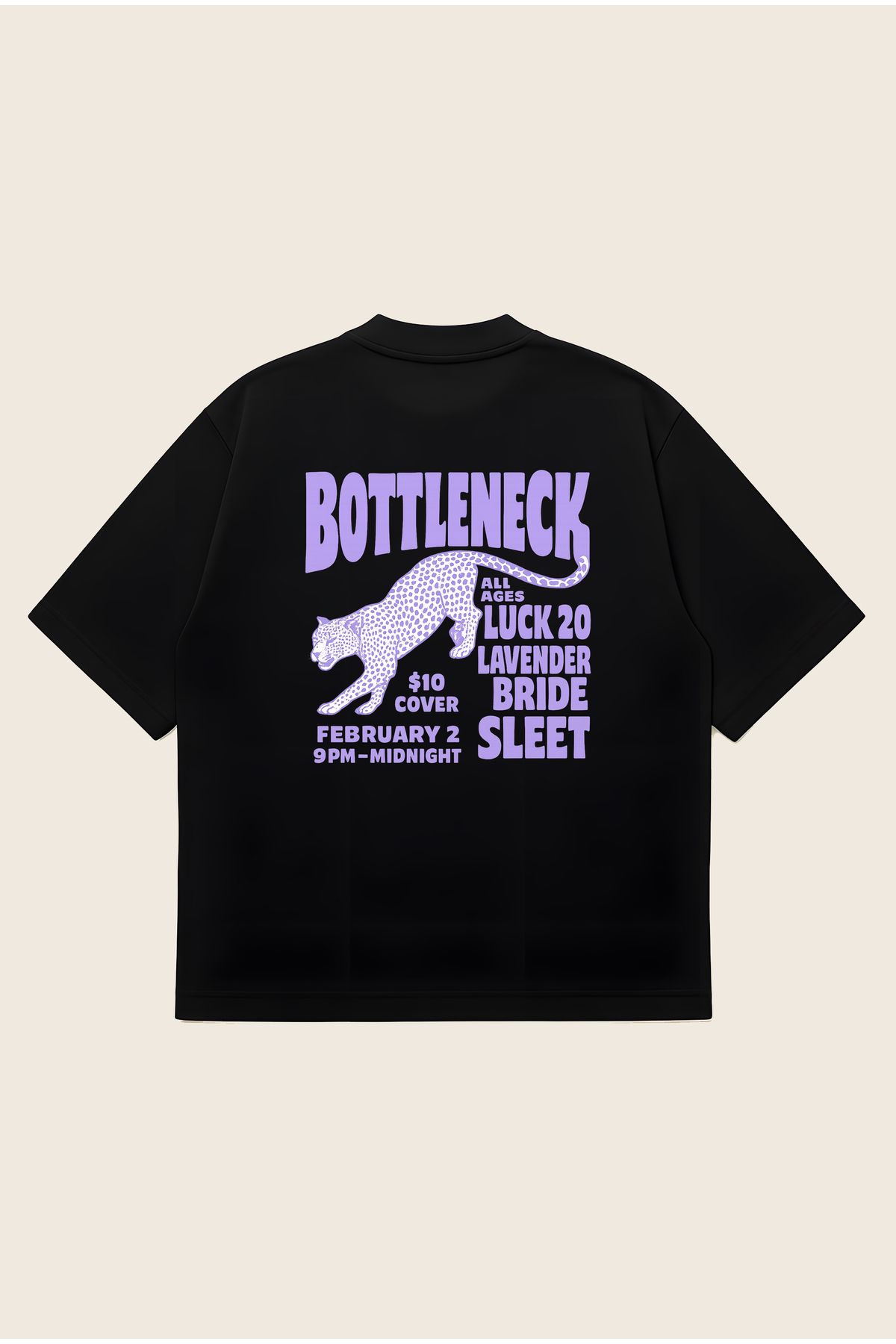 Moon Dancer Bottleneck Unisex Oversize Baskılı Boxy Fit Kalın Kumaşlı T-shirt