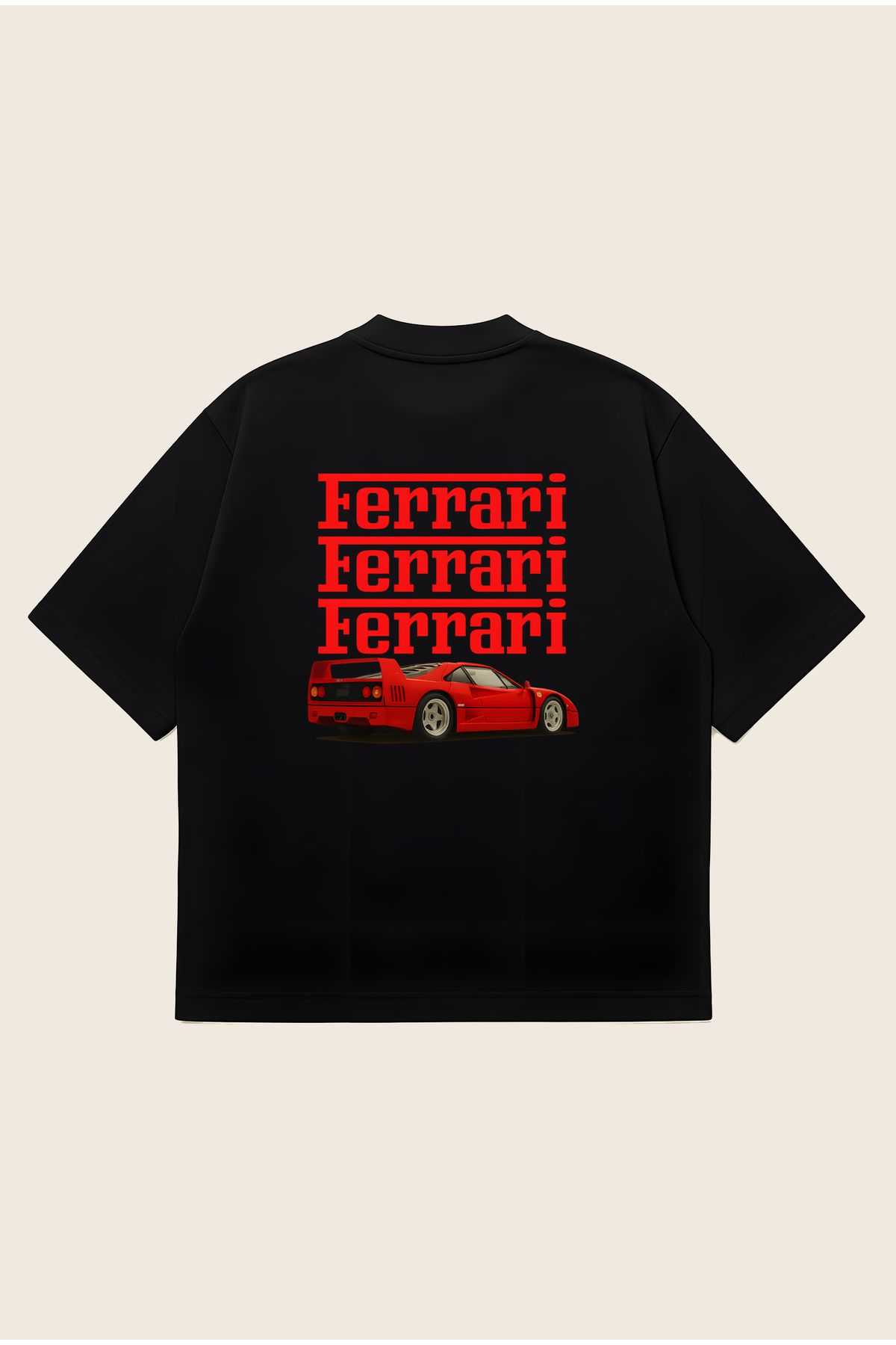 Moon Dancer Ferrari Unisex Oversize Baskılı Boxy Fit Kalın Kumaşlı T-shirt