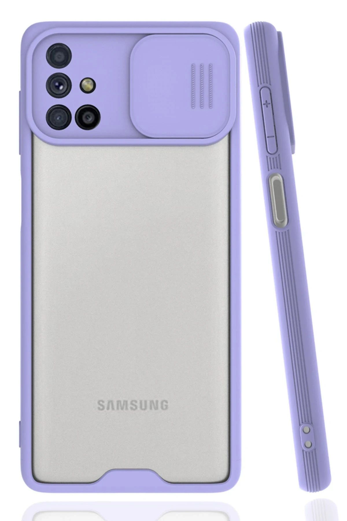 NewFace Samsung Galaxy M51 Kılıf Platin Kamera Koruma Silikon - Lila WLZOR