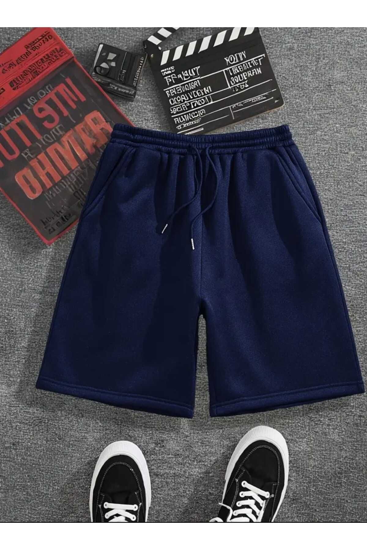 FUNSTYLE Erkek Bağcıklı Çift Cepli Lacivert Şort