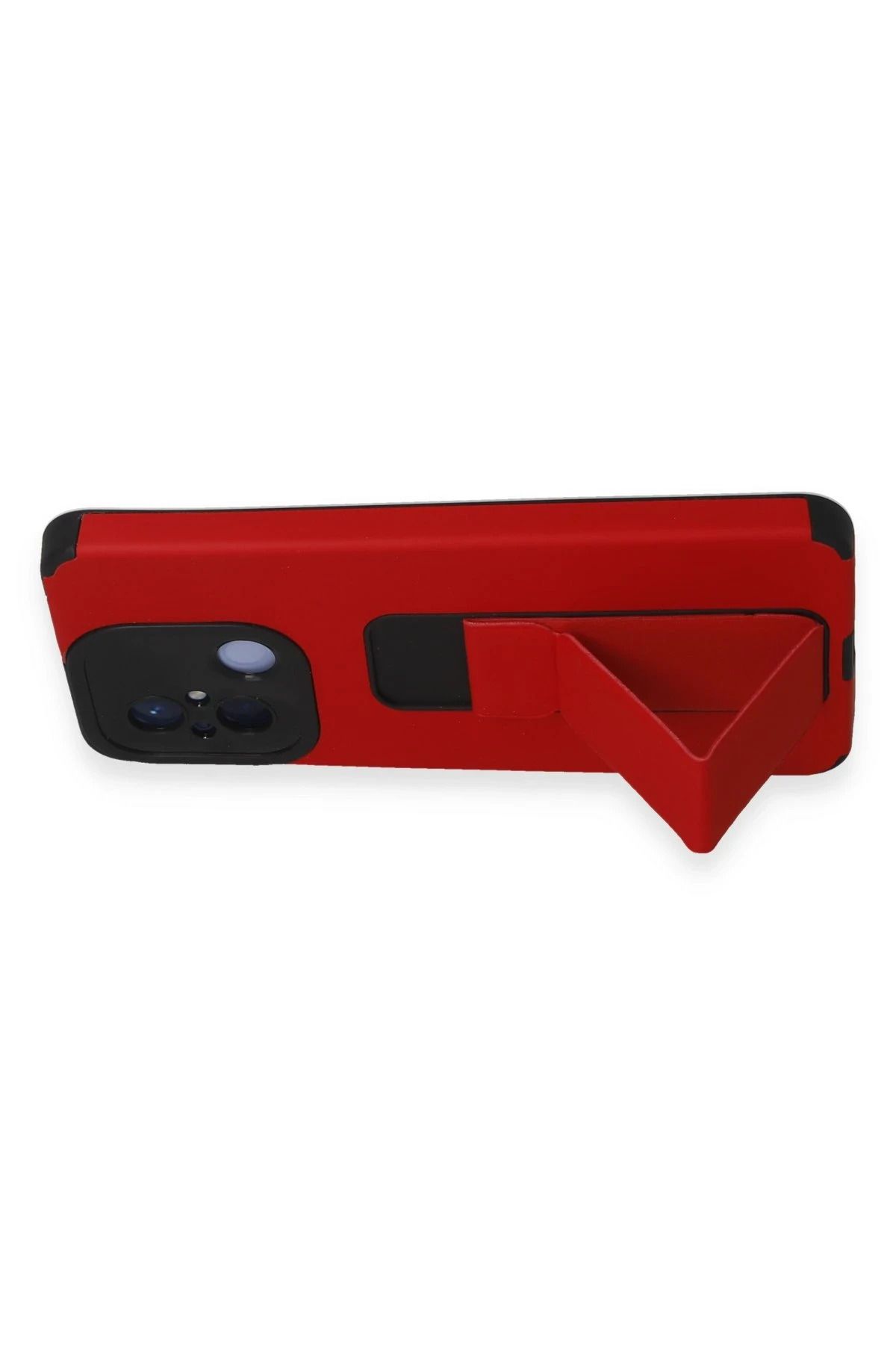 NewFace Xiaomi Redmi 12C Kılıf Mega Standlı Silikon - Kırmızı WLZOR