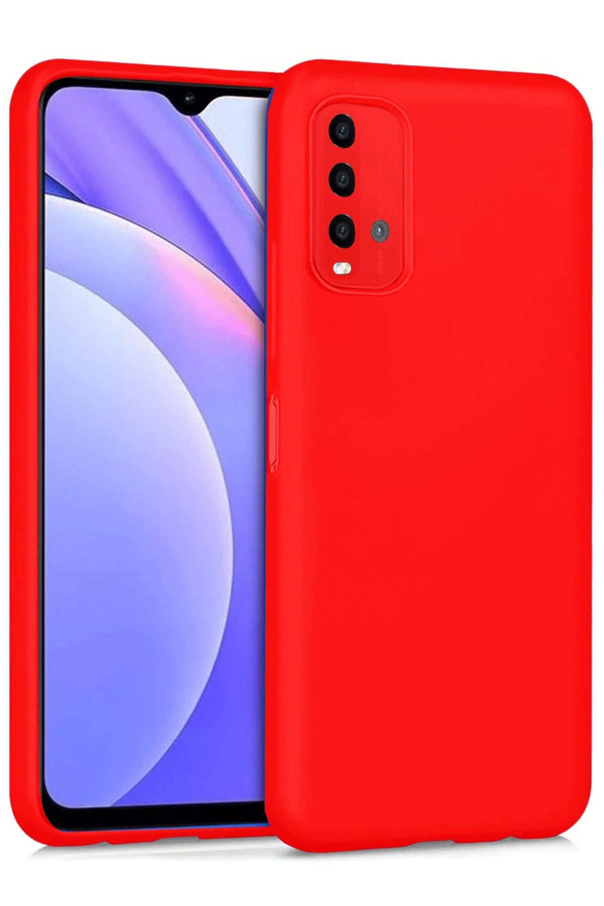 NewFace Xiaomi Redmi 9T Kılıf Nano içi Kadife Silikon - Kırmızı uyumlu