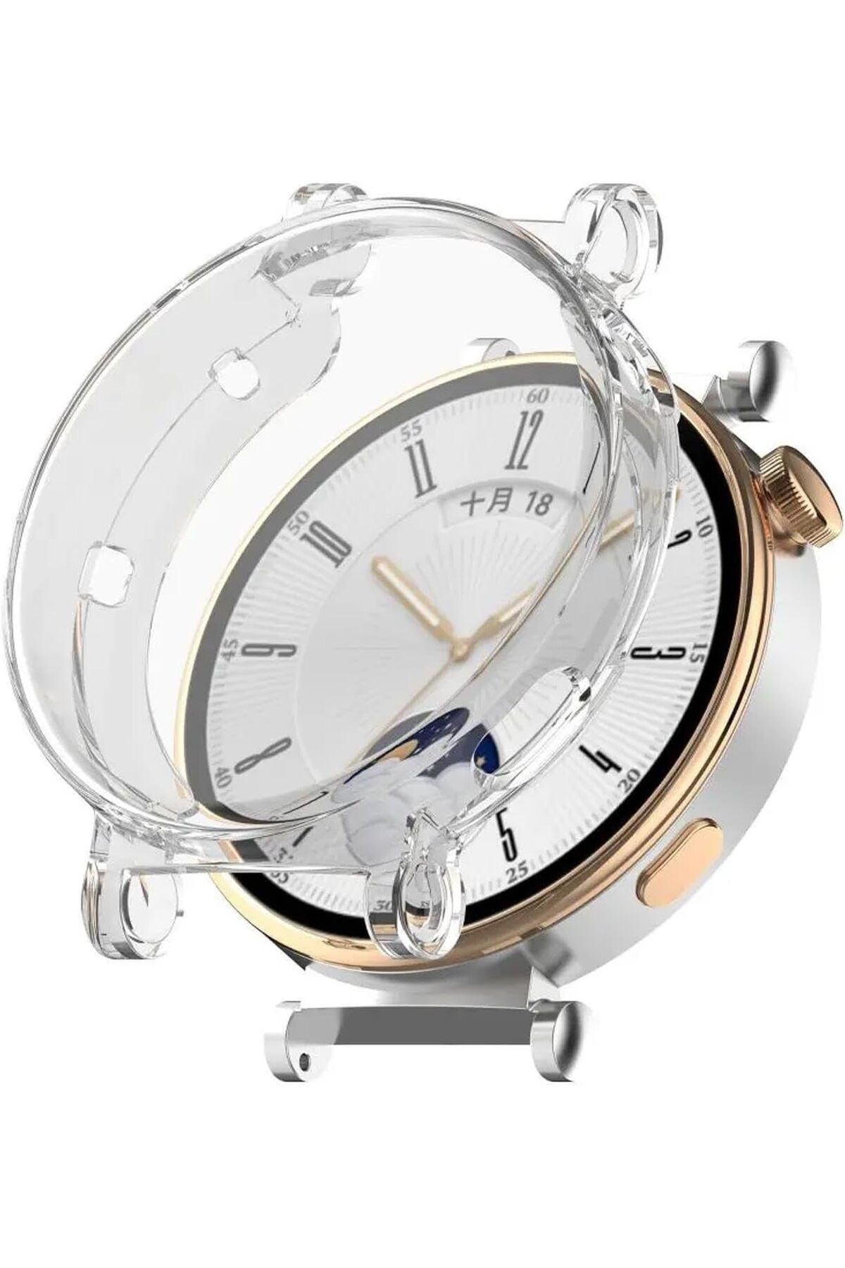 MEGOBİNE WHERE Watch GT5 41mm Kılıf 360 Full Round Soft Silicone Şeffaf [Watch GT5 41mm ile Uyumlu Kılıf