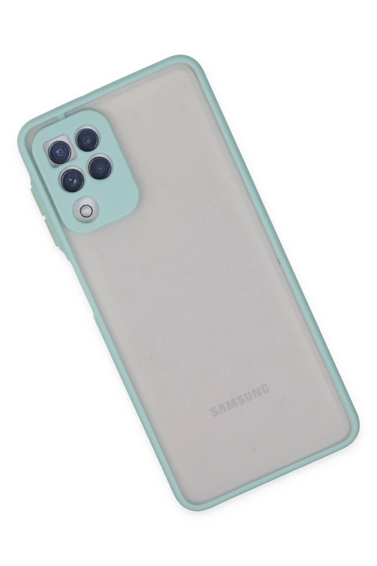 NewFace Samsung Galaxy A22 Kılıf Montreal Silikon Kapak - Turkuaz GLSTD
