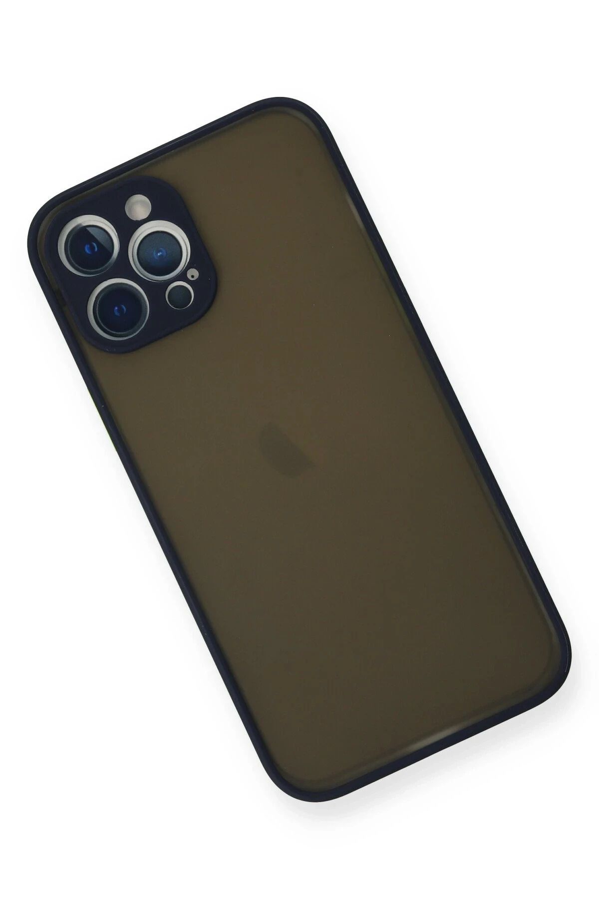 NewFace iPhone 12 Pro Kılıf Montreal Silikon Kapak - Lacivert GLSTD
