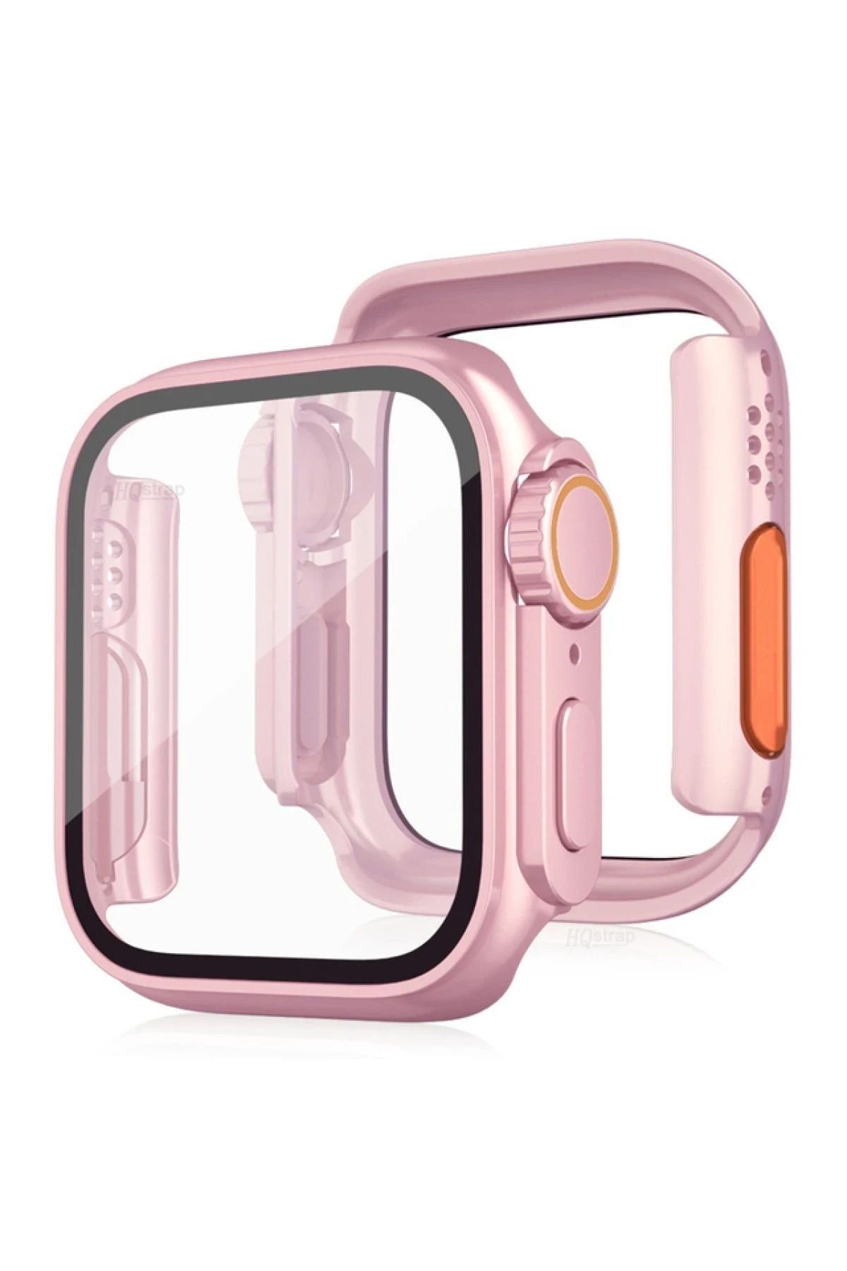 NewFace Apple Watch 45mm Watch 49mm Kasa Dönüştürücü ve Ekran Koruyucu - Rose Gold GLSTD