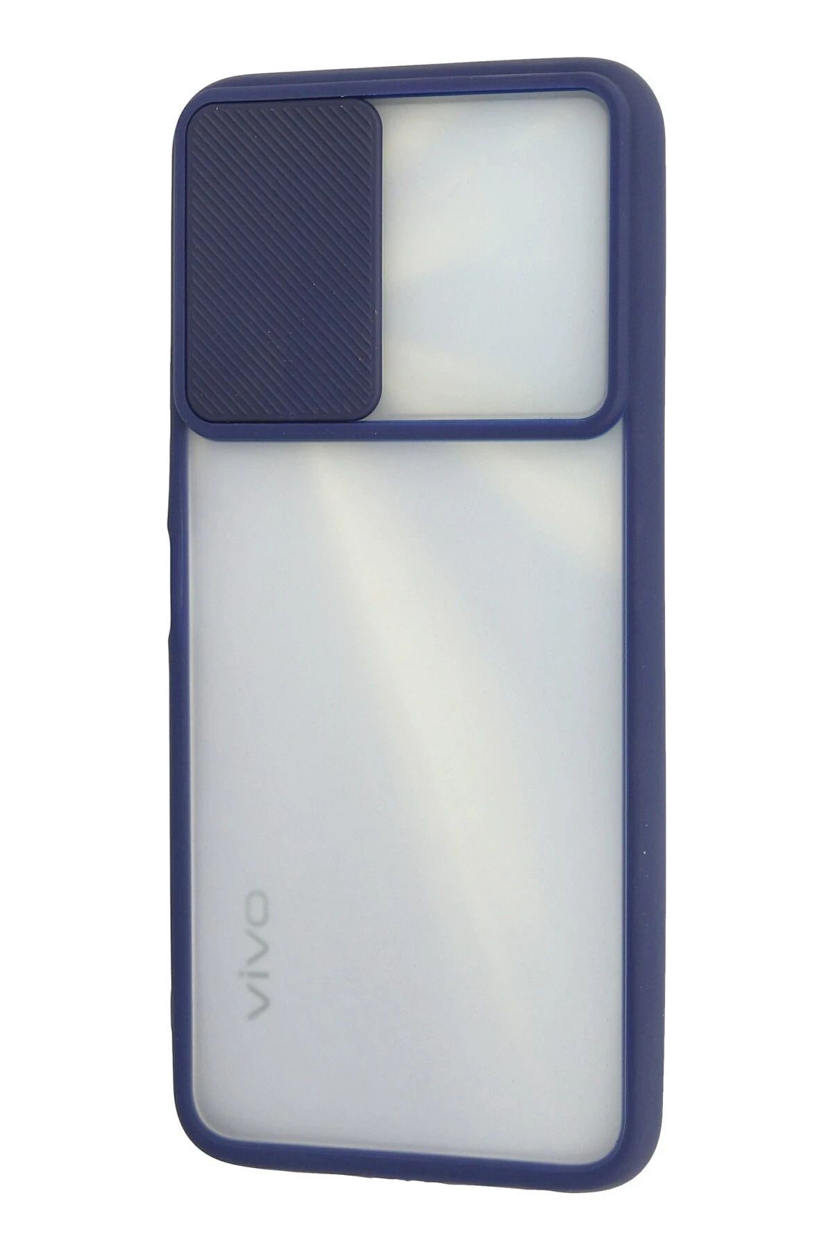 NewFace Vivo Y11S Kılıf Palm Buzlu Kamera Sürgülü Silikon - Lacivert GLSTD