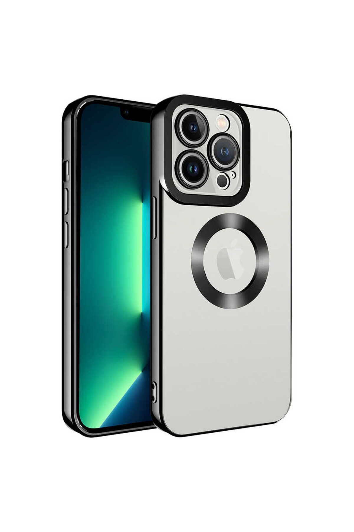 TECNOTREND Apple iPhone 13 Pro Uyumlu Kılıf Kamera Korumalı Logo Gösteren Omega Kapak