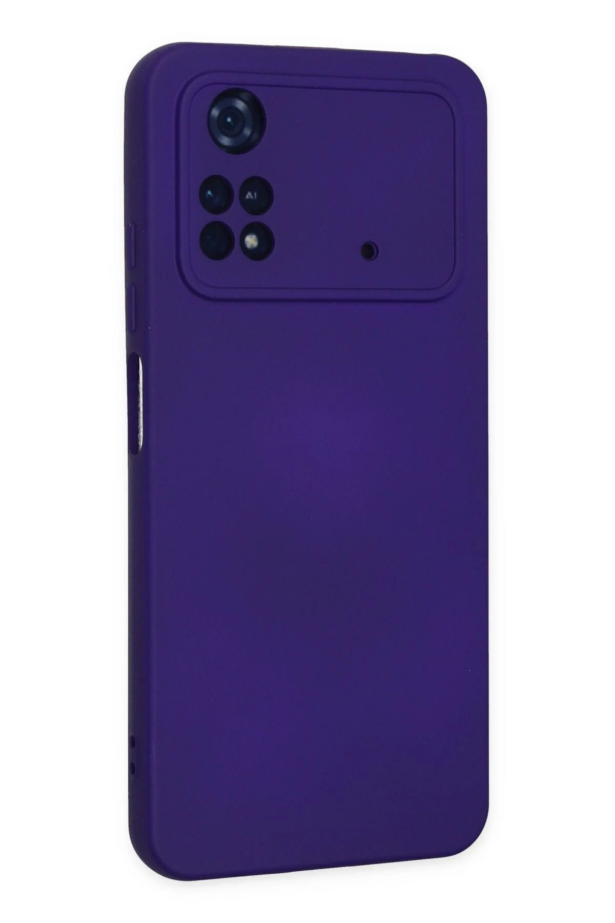 NewFace Xiaomi Poco M4 Pro 4G Kılıf Nano içi Kadife Silikon - Mor GLSTD