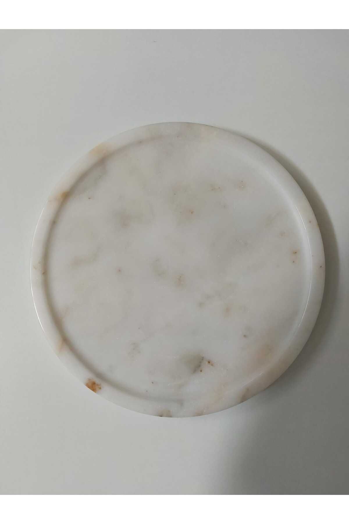 Mudo Concept Marble Banyo Tepsisi Bej Beyaz - 27x27x2 cm